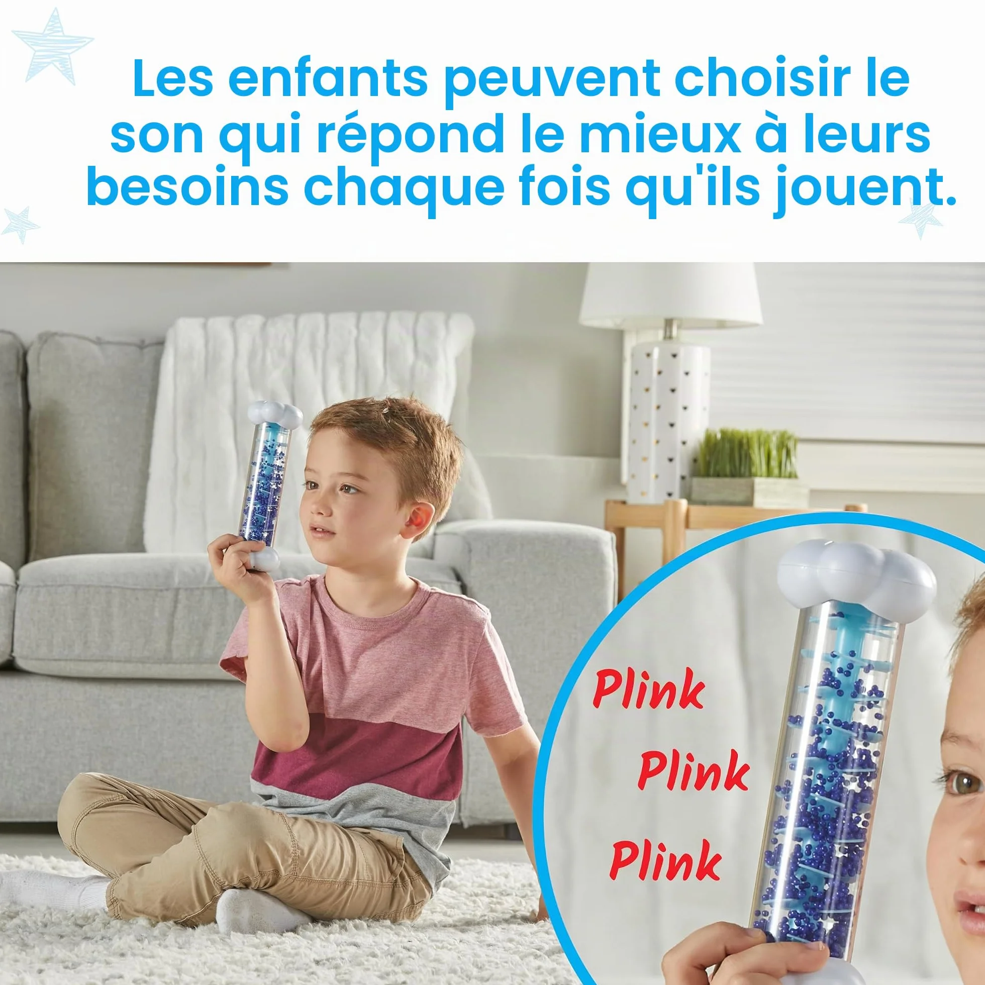 Learning Resources Tubes sensoriels Les Sons de la météo, Jouets Mixtes, 3 Sons, dès 3 Ans