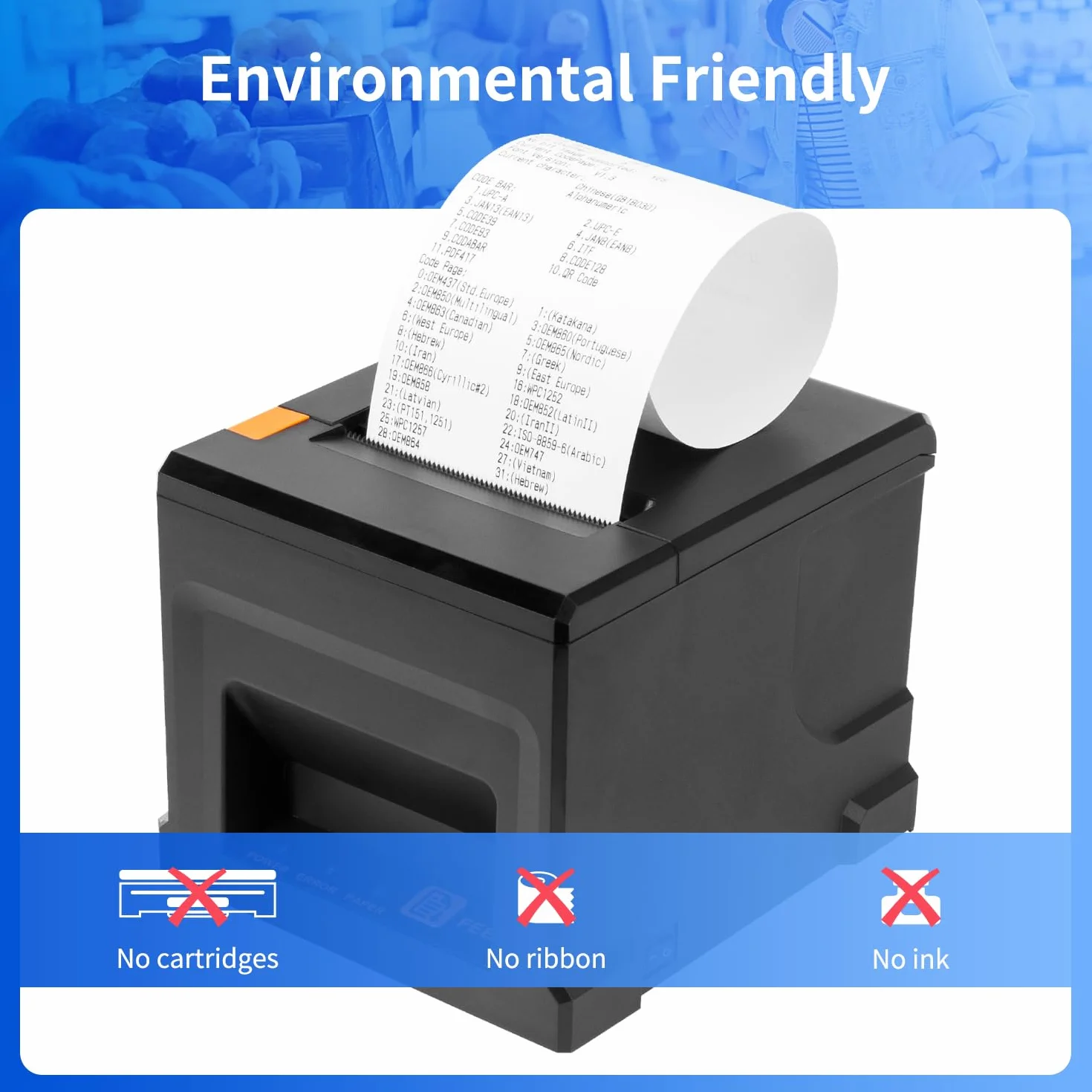 NetumScan NS-8360LW Bluetooth USB LAN 80mm POS Thermal Receipt Printer with Auto Cutter Cash Drawer