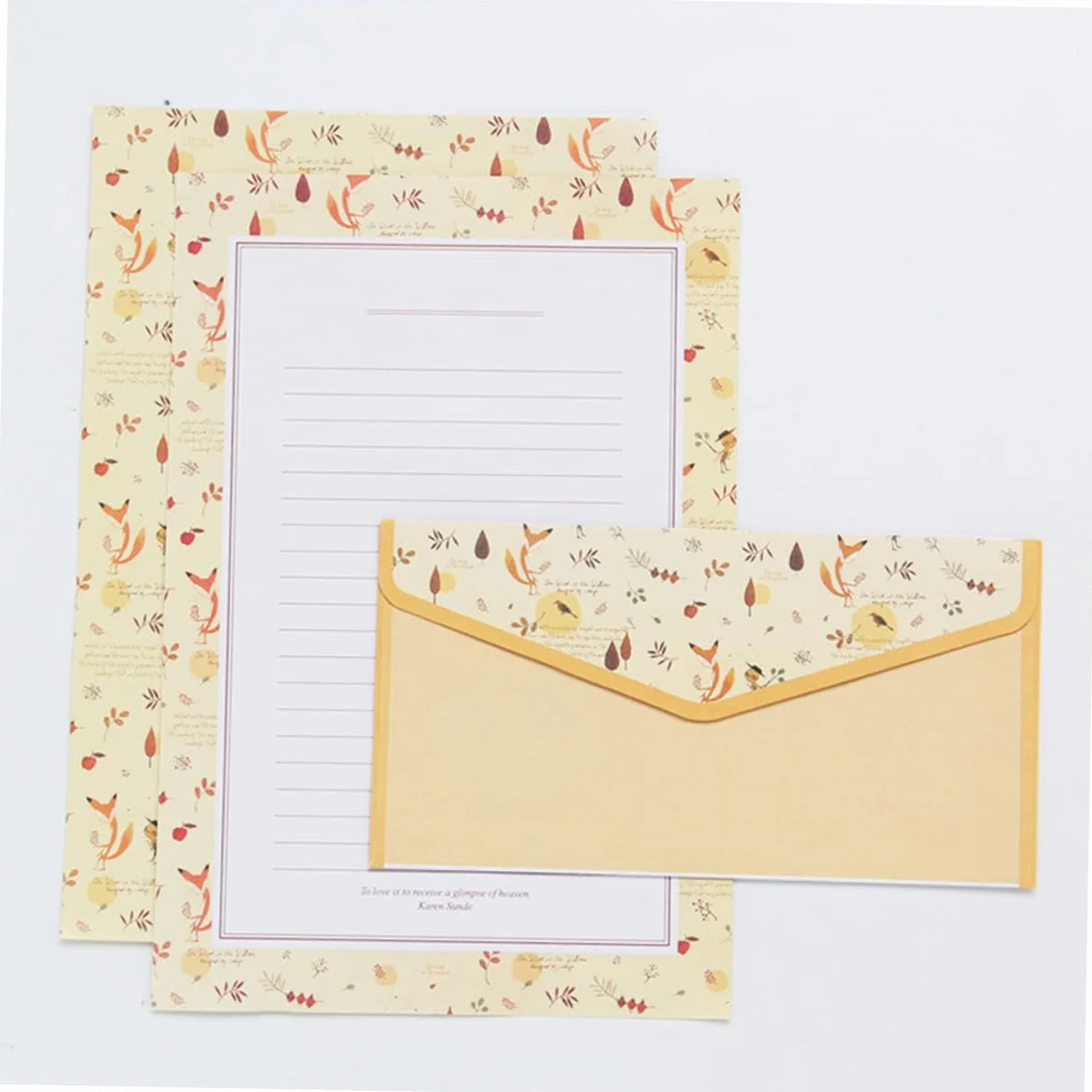 Homoyoyo Lot Papeterie A5 Papier à Lettres Et Enveloppes Fleuris, 60 Feuilles 30 Enveloppes