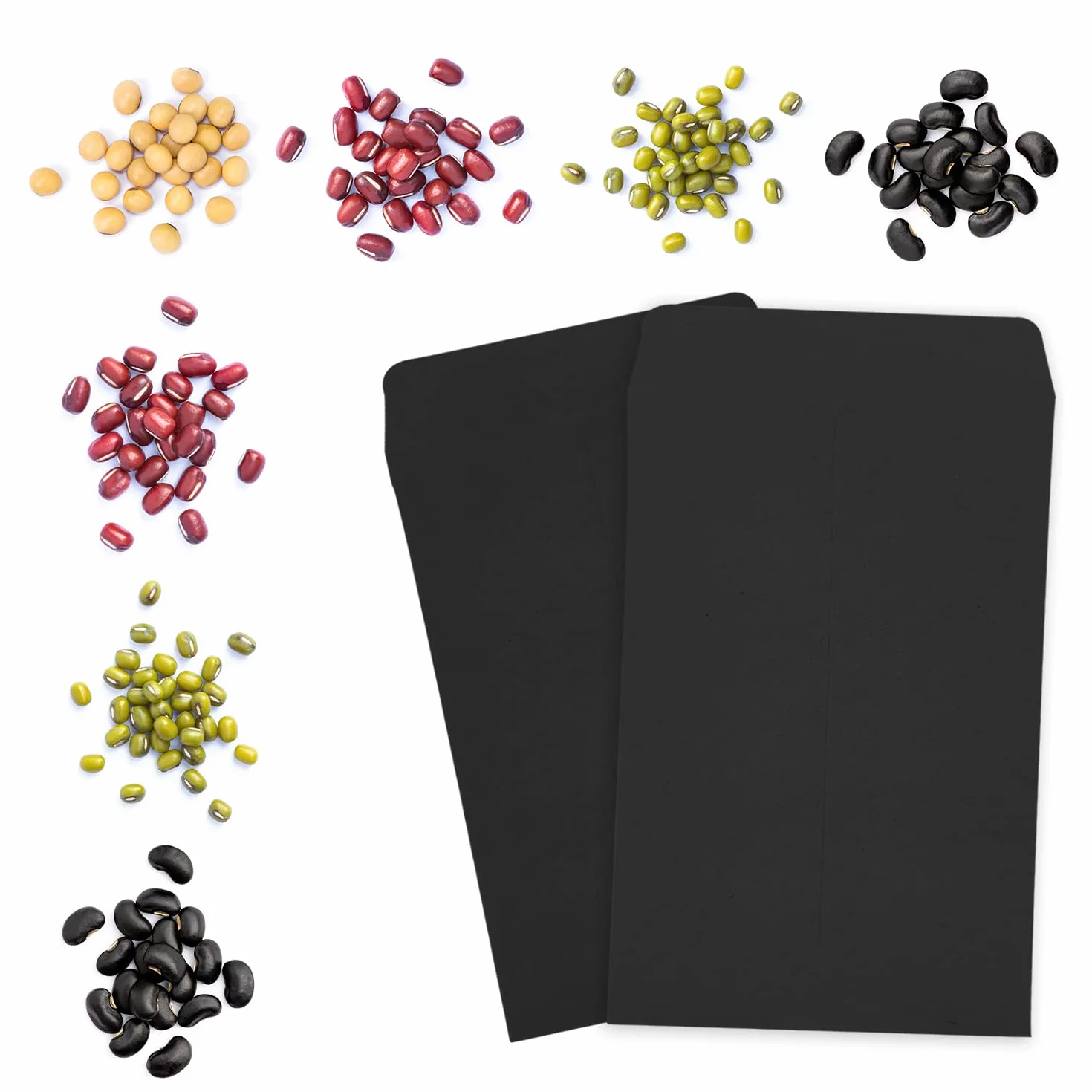Lot de 100 mini enveloppes en papier kraft noir 10 x 6 cm pour salaires pièces monnaie perles timbres