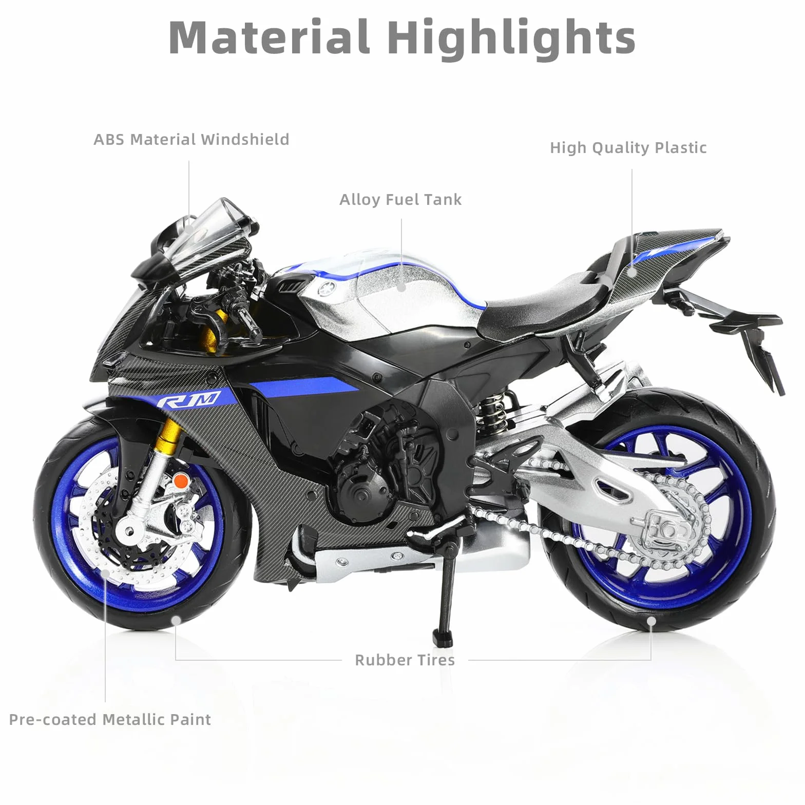 Moto Jouet Die-Cast Métal 1/12 Compatible Yamaha Modèle Collection Cadeau Garçons
