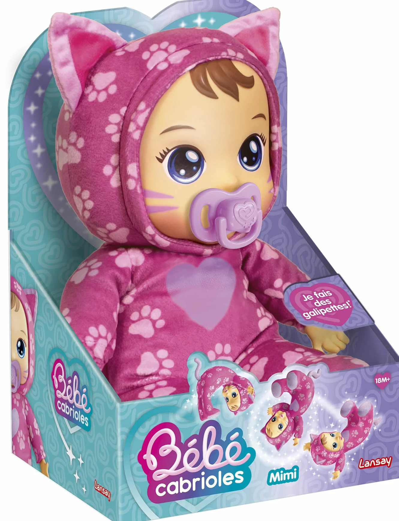 Lansay Mon BÉBÉ CABRIOLES Mimi Le Chat Poupée Interactive Pyjama Chaton Jouet Éveil 2 Ans+
