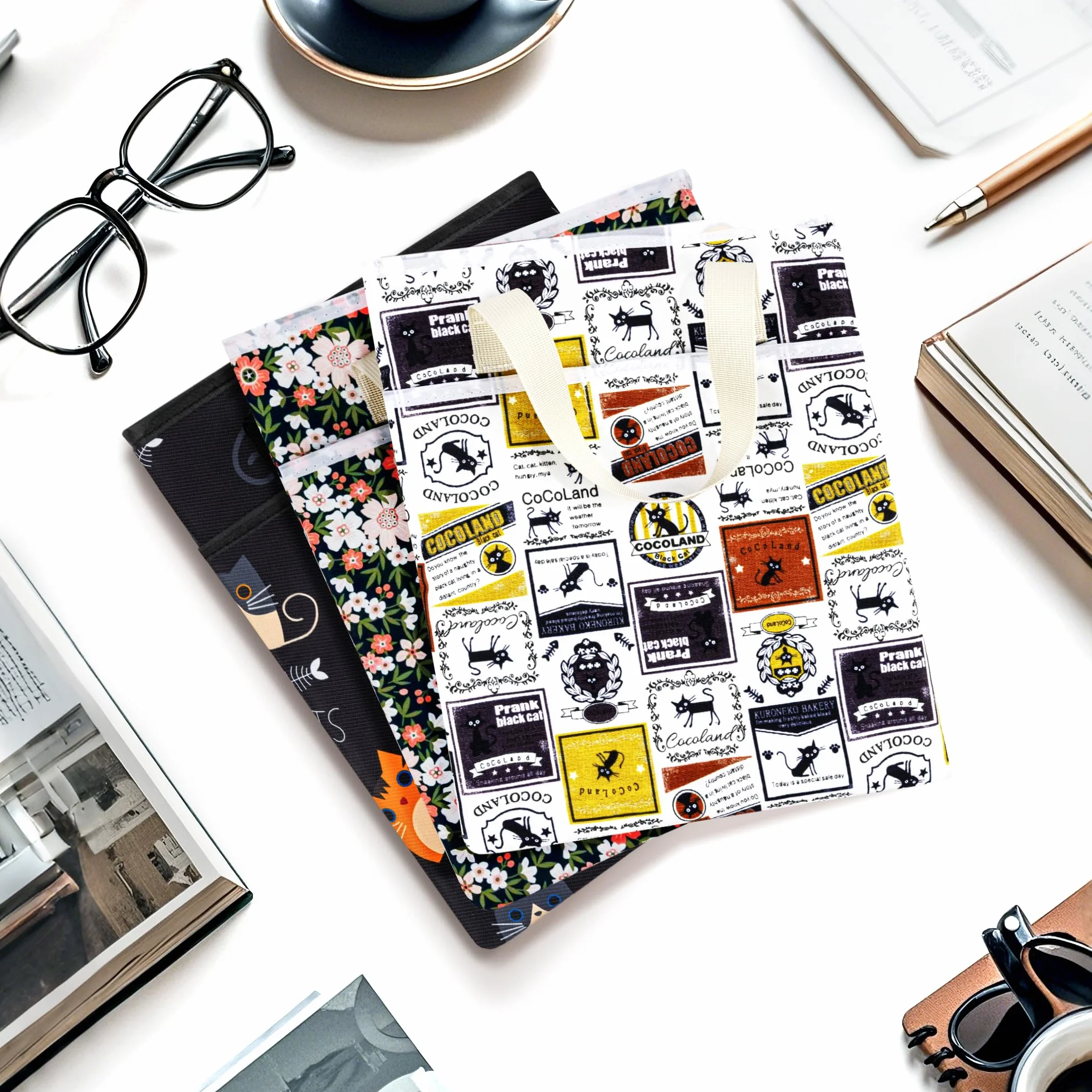 Likesing Pochette Livre Tissu Imperméable avec Fermeture Eclair 31 x 26 cm