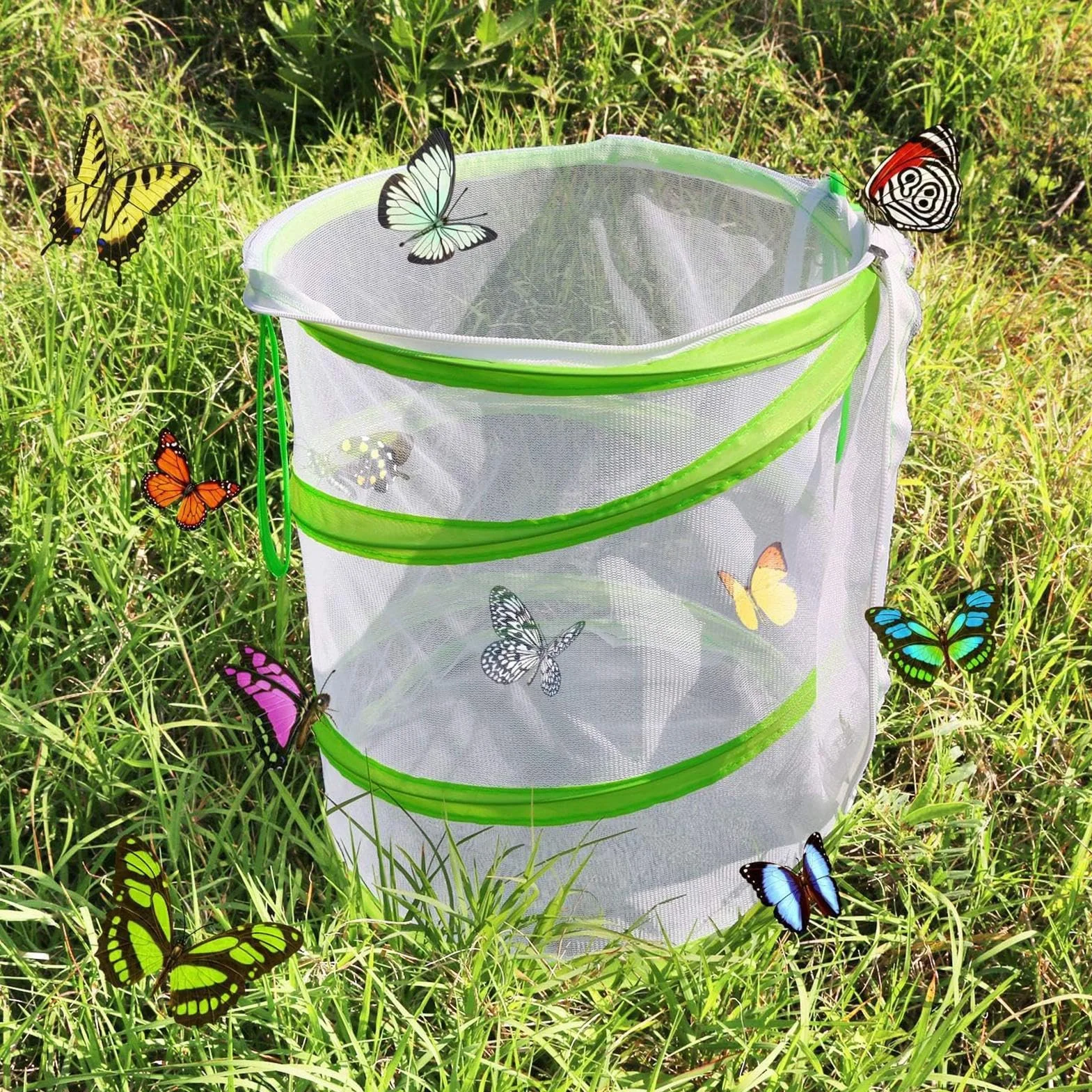 Cage à papillons Habitat - Cage en maille - Terrarium Pop Up - Cage pliable en filet pour insectes