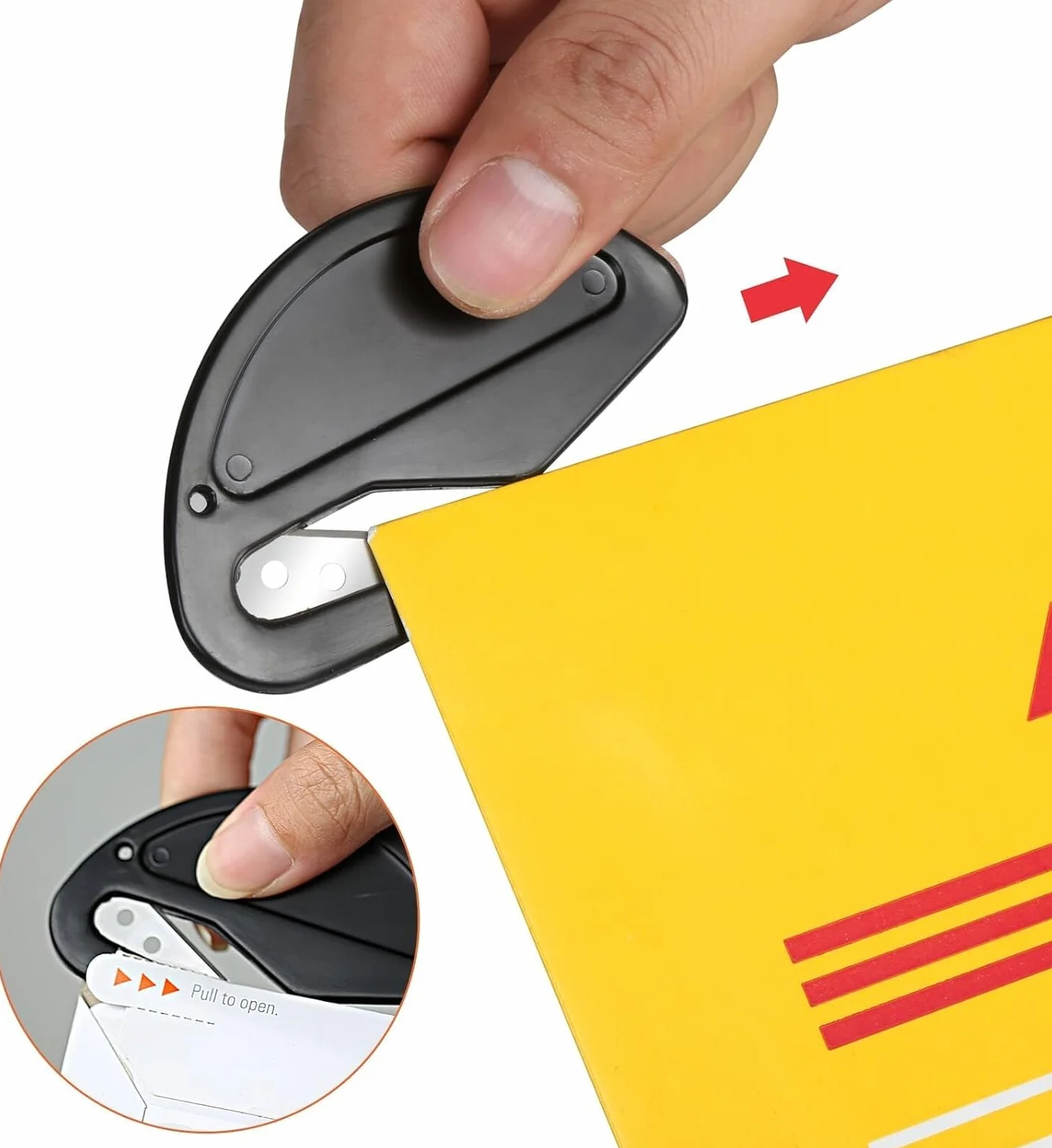 Kesote Ouvre Lettre Métal 4 Pcs Coupe Papier Enveloppe Noir 77 x 48 mm