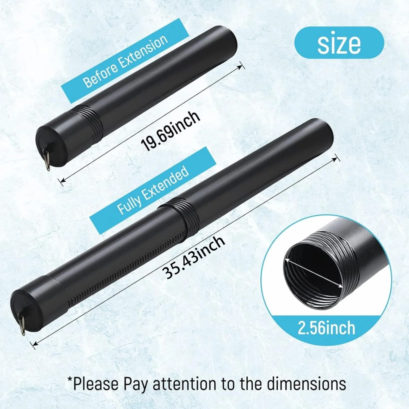 Tube de transport d'œuvres d'art imperméable extensible avec sangle pour affiches et plans