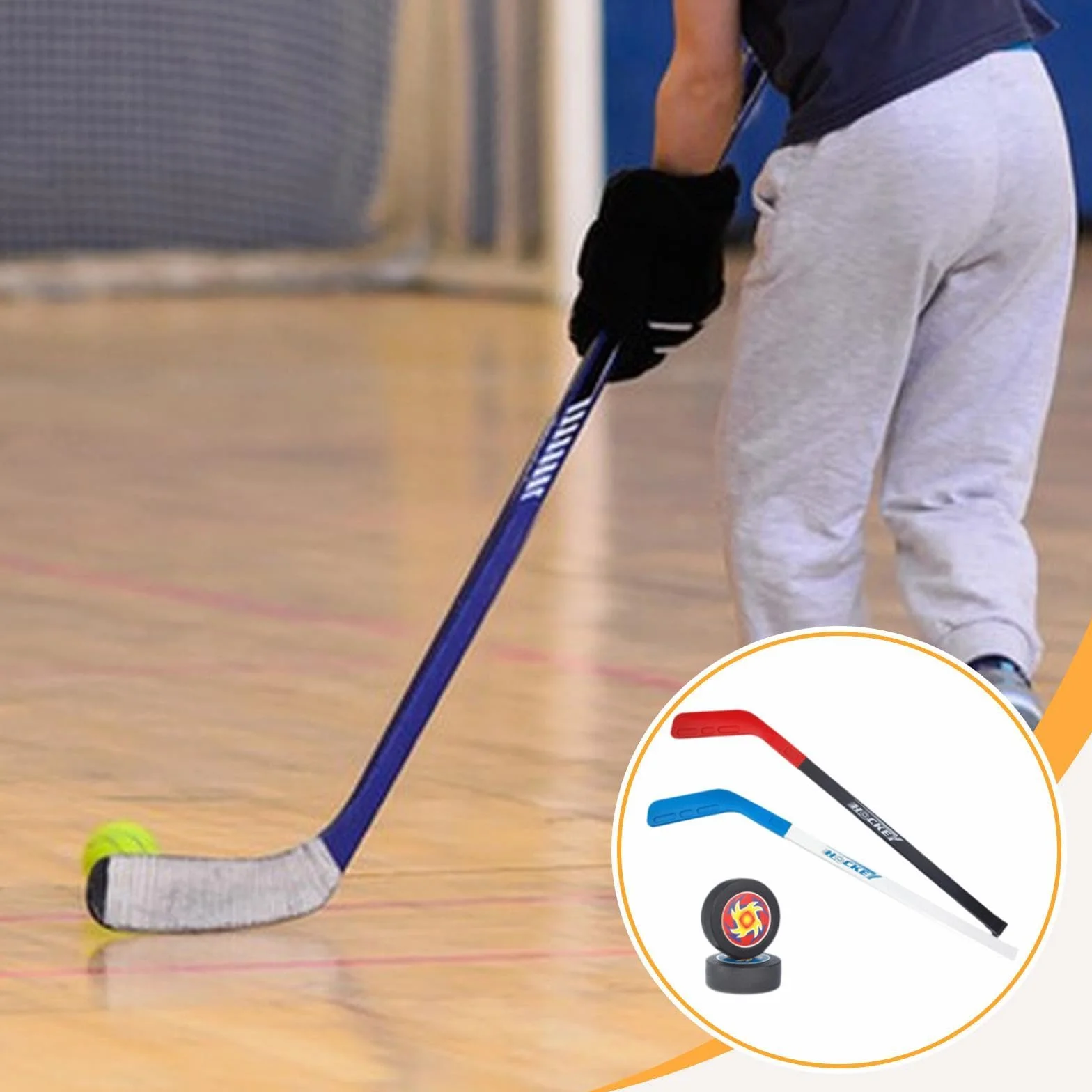 Ensemble Mini Hockey pour Enfants 3-7 Ans avec Bâtons et Balles