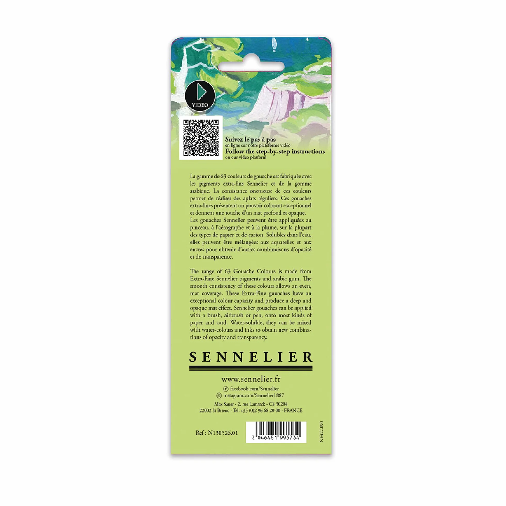 Sennelier Coffret Gouache Extra-Fine 6 Tubes 10ml Peinture Ultra-Mate Opaque Fabriqué en France