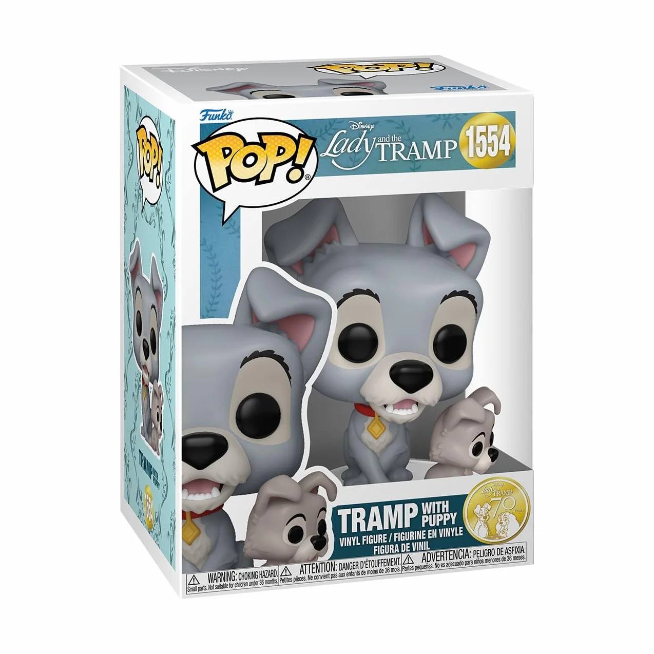 Funko Pop! Disney Lady and The Tramp Tramp with Puppy Figurine en Vinyle de Collection Officiel