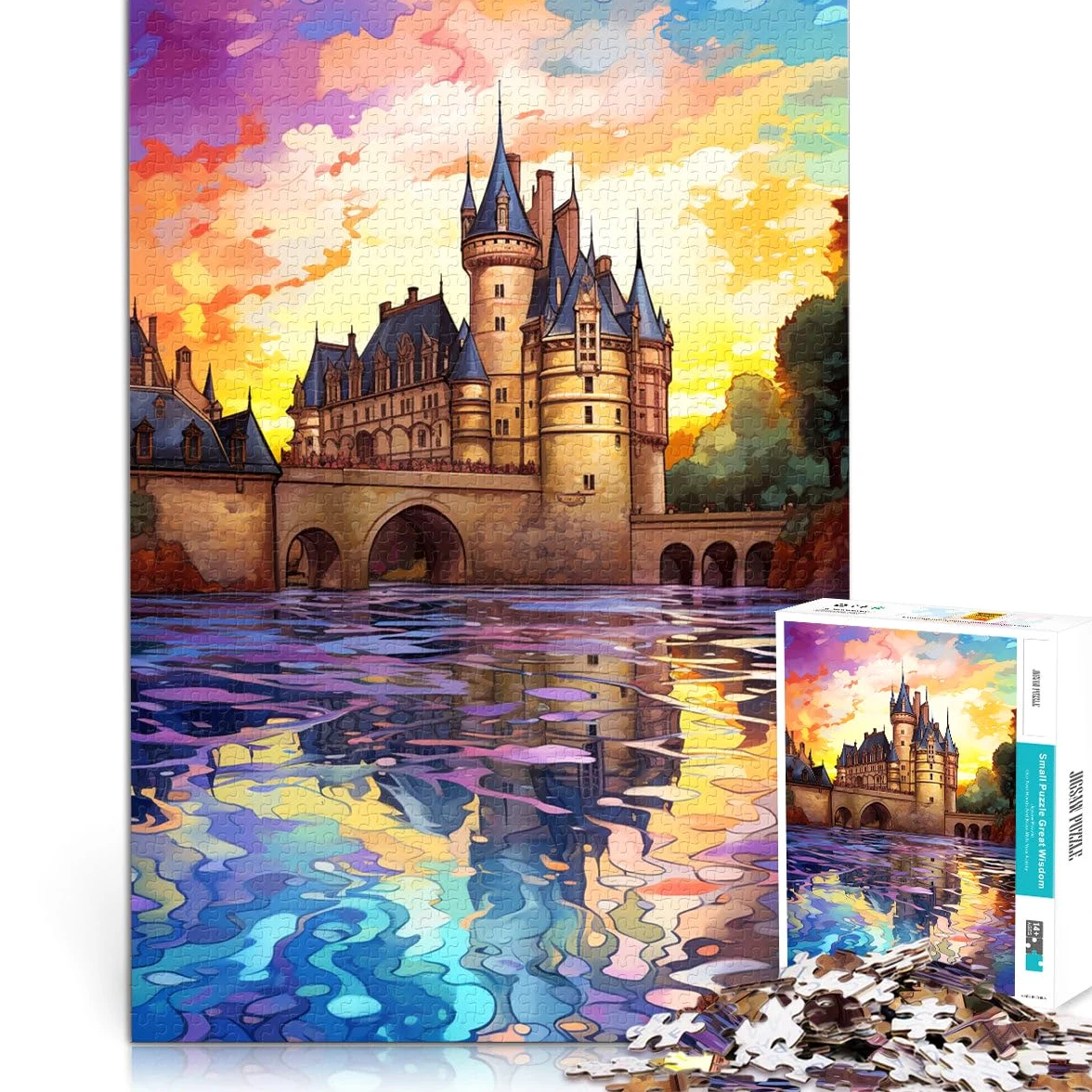 Puzzles 2000 pièces pour Adultes Châteaux de la Loire Jouets éducatifs et éducatifs Collection Artistes, Beaux-Arts 70 x 100 cm pour Adolescents de 14 Ans et Plus