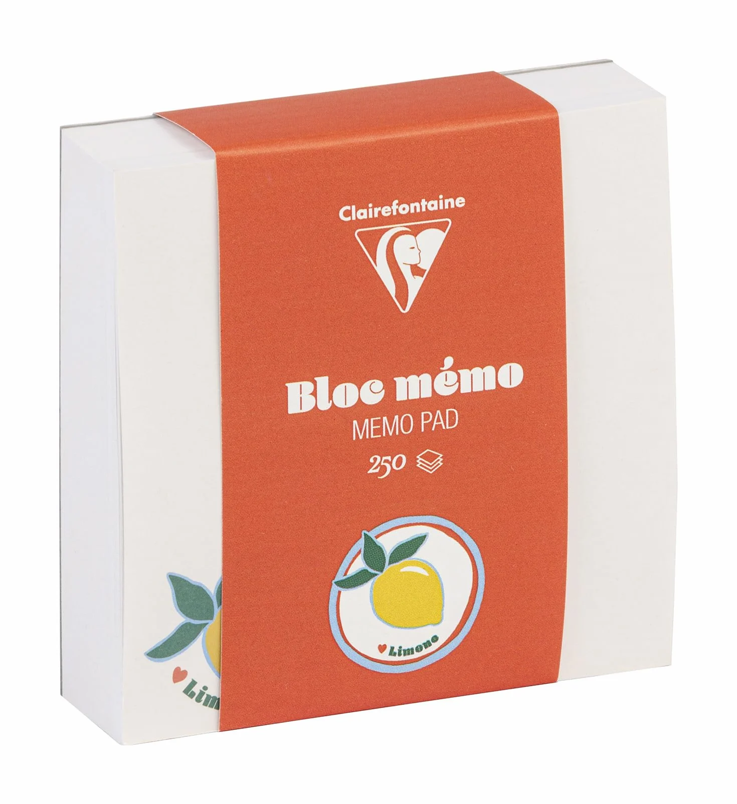 Clairefontaine Bloc 250 Feuillets Décor Agrumes 9,8x9,8 cm Papier Blanc 90g Dolce Amore