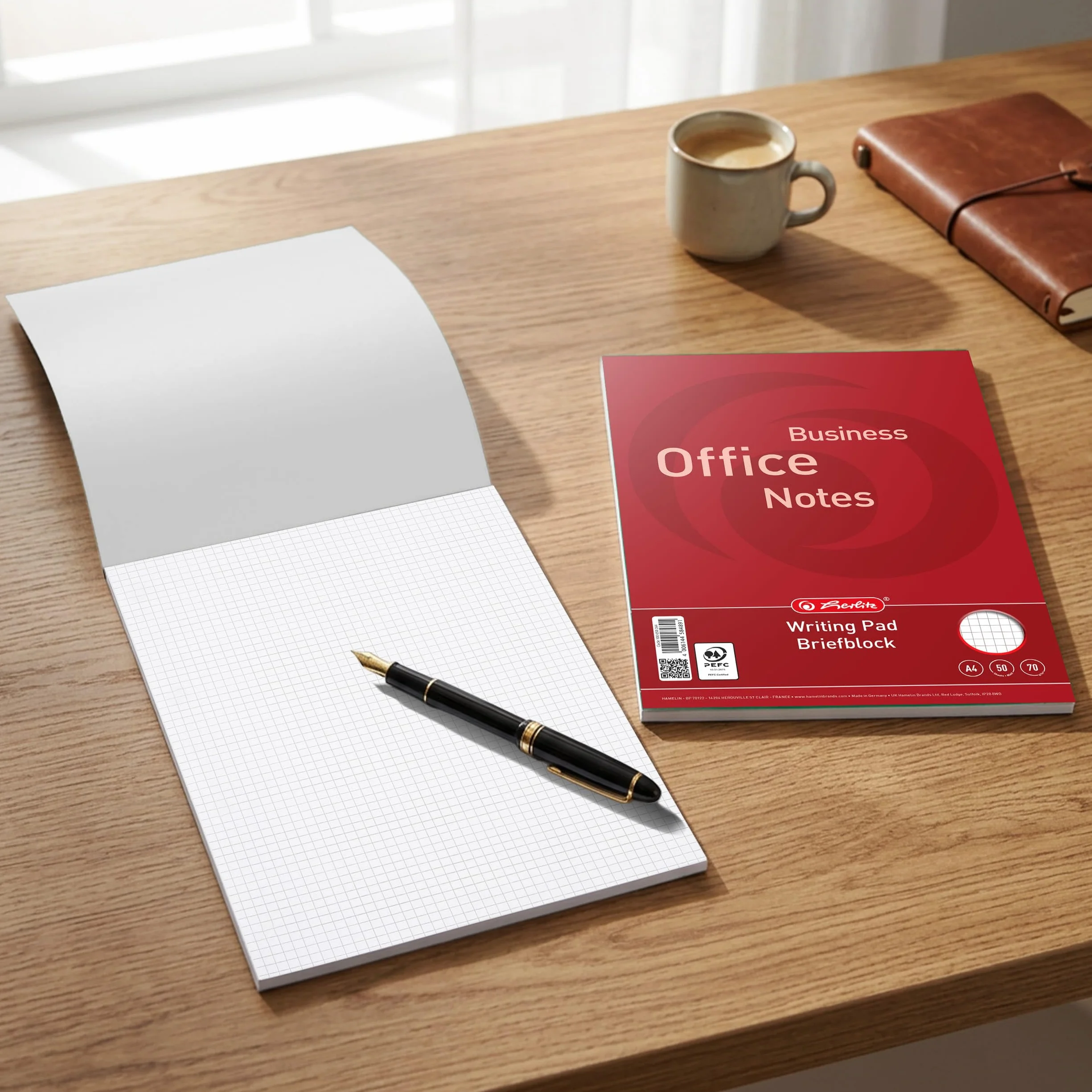 Landré Papier à lettre A4 70 g/m² Lot de 10 blocs quadrillé 50 pages