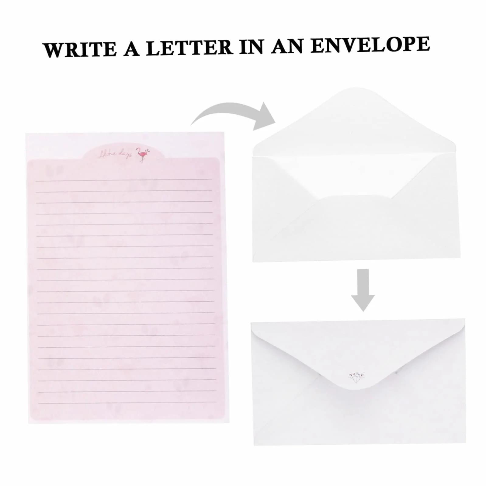 Ensemble de Papier à Lettres et Enveloppes A5 8 Sets Chic Élégant