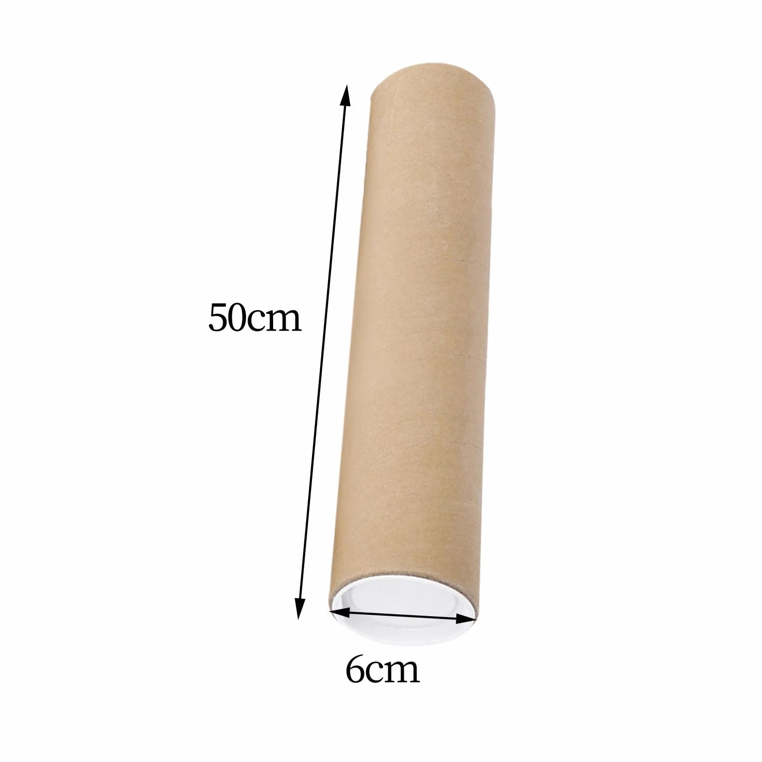 Amagogo Tubes pour affiches Diamètre intérieur 6 cm Carton avec bouchons Ronds 50CM