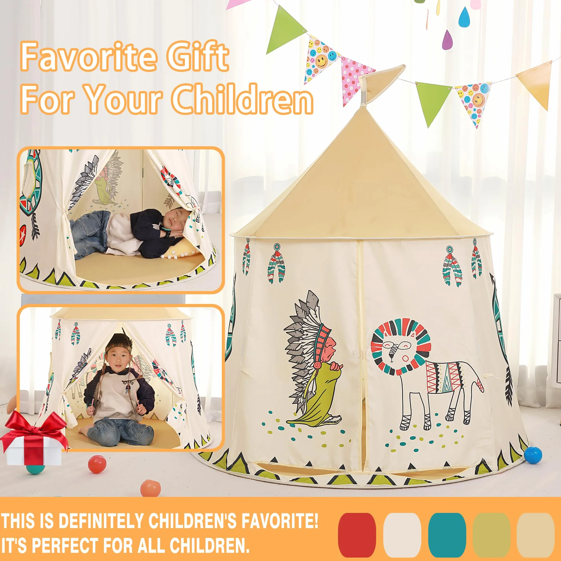 Tente de Jeu pour Enfants Pop-up Tipi Prinzessin Schlosszelt EN71