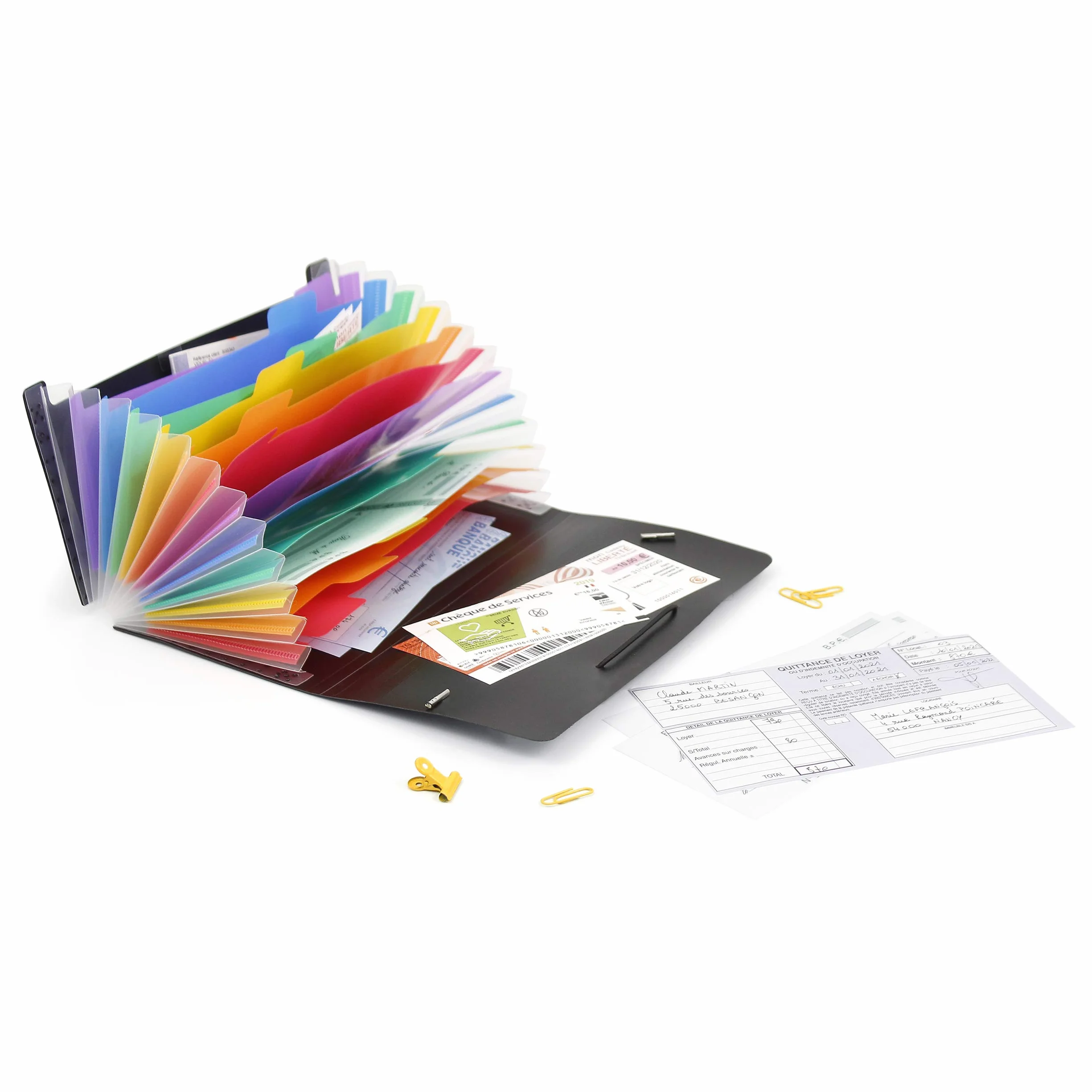 Viquel Rainbow Class Trieur Accordéon de Bureau 12 Positions Organisateur Extensible 26 x 13 cm