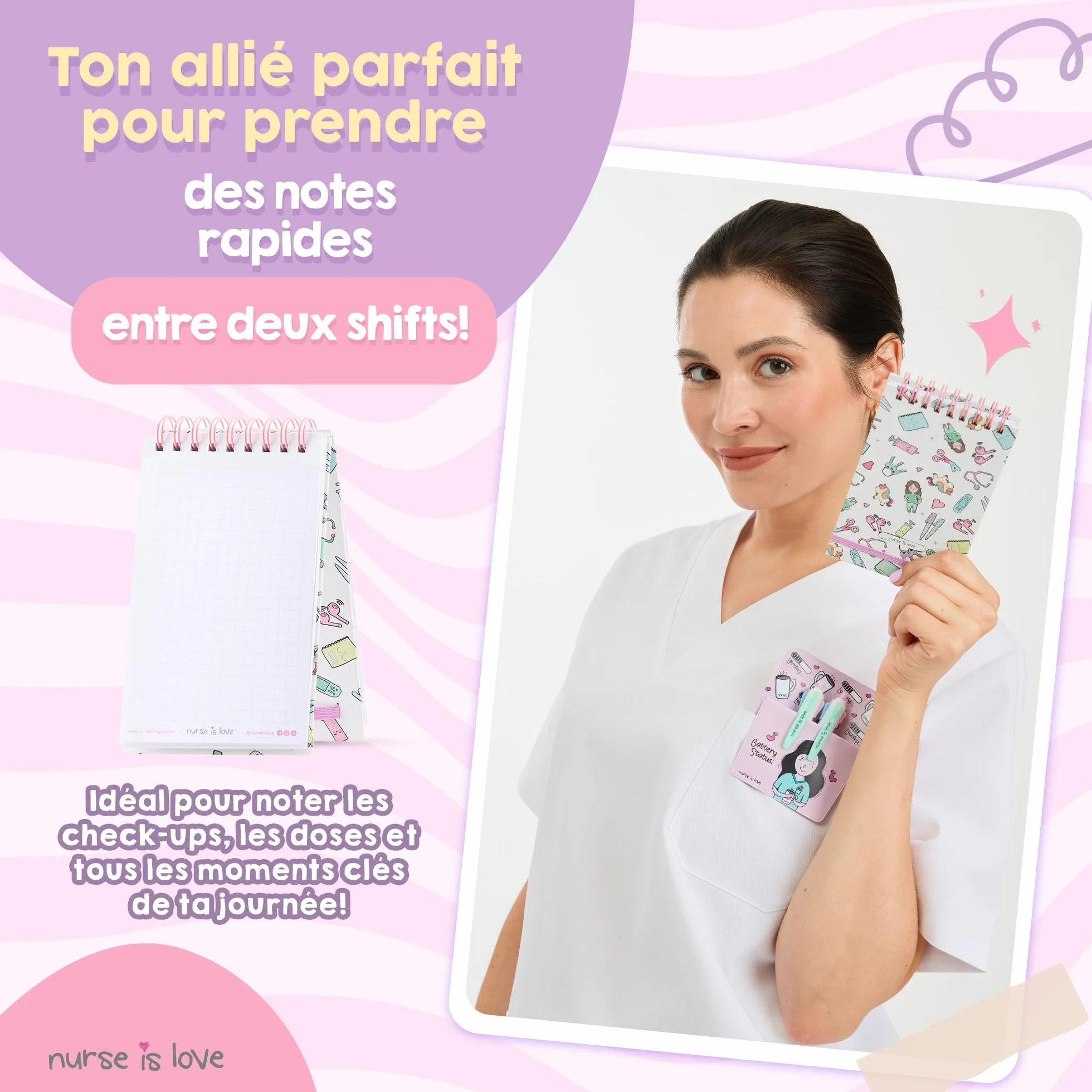 Petit Carnet De Notes Spirale A7 Pour Infirmiere & Aide Soignante - Cadeau Médecins UNICORNS