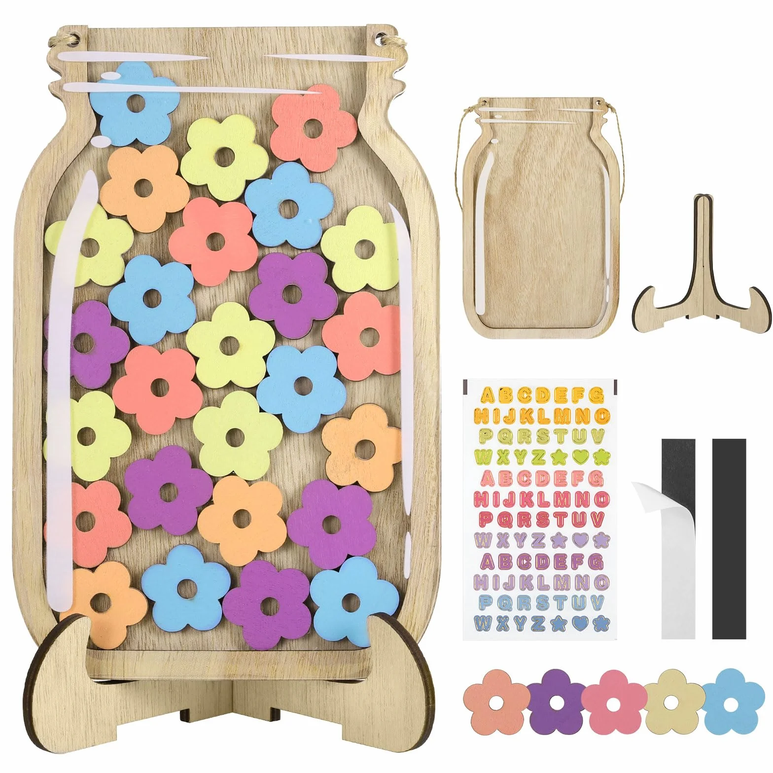 JIANTA Bocal de Récompense Enfants Magnétique Tableau Comportement Classe Reward Jar 30 Fleurs