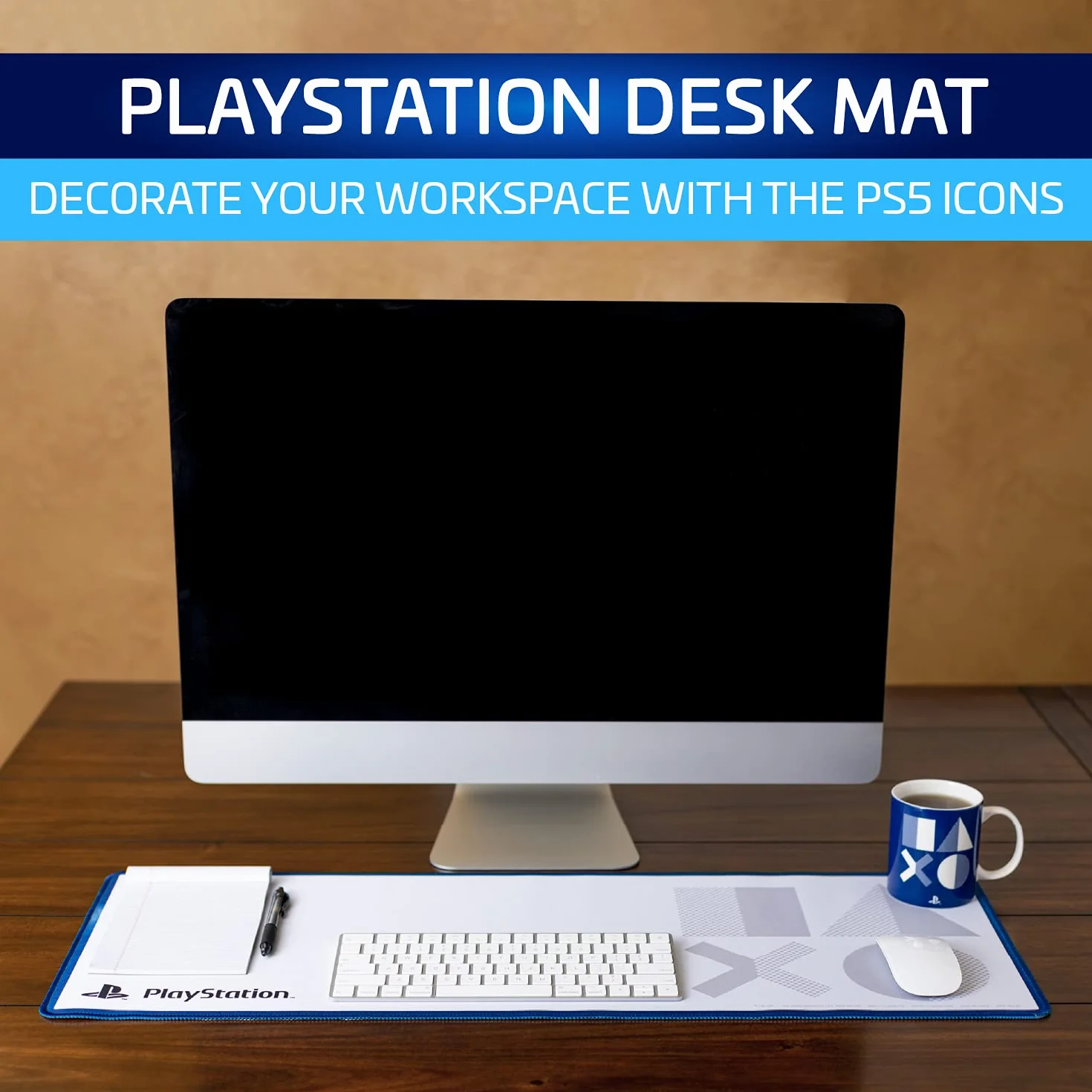 Paladone Sous-main Playstation 5 Bureau Jeu Officiel PP8816PS Bleu