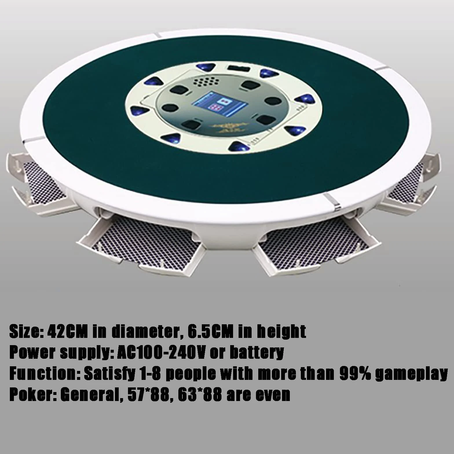 Mélangeur automatique de cartes, distributeur de cartes électrique portable, prend en charge 1 à 8 joueurs pour jouer en même temps et la plupart des règles de poker, prend en charge la programmation