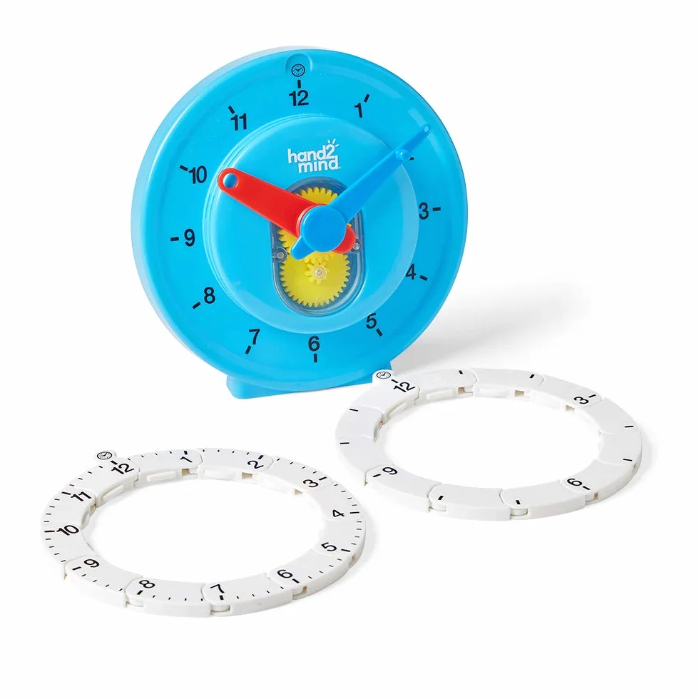 Horloge d'apprentissage Learning Resources avec ligne numérotée pour enfants, matériel éducatif mathématique