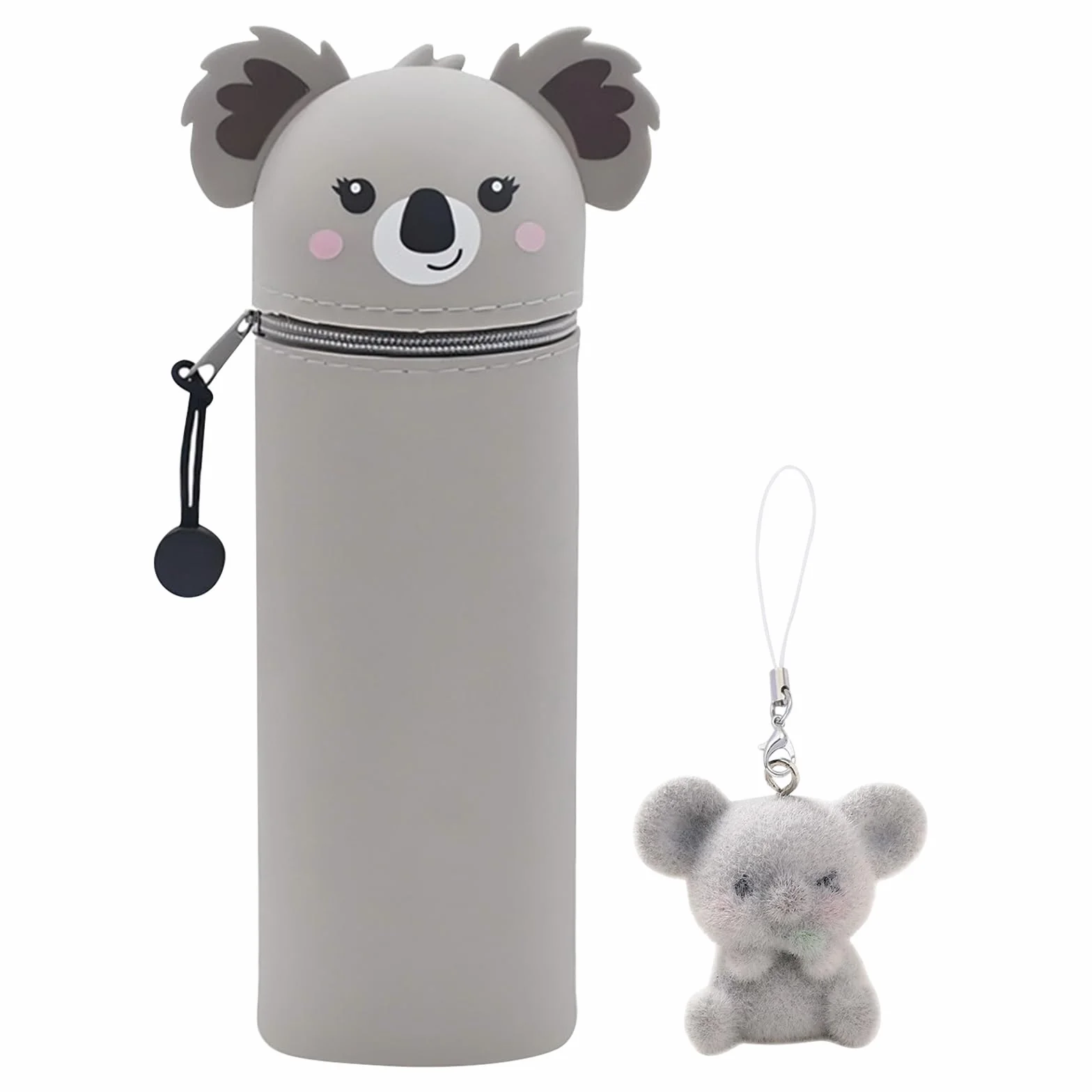 Trousse Ecole 2 en 1 en Silicone Souple Kawaii Trousse à Crayons Koala Grande capacité