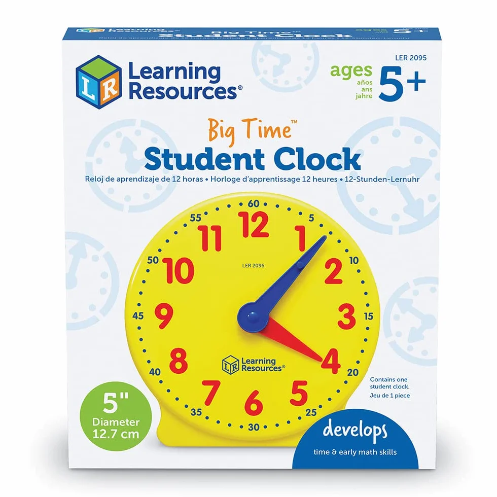 Learning Resources Horloge Montessori Jouet Éducatif Apprendre l’Heure Enfant 5+