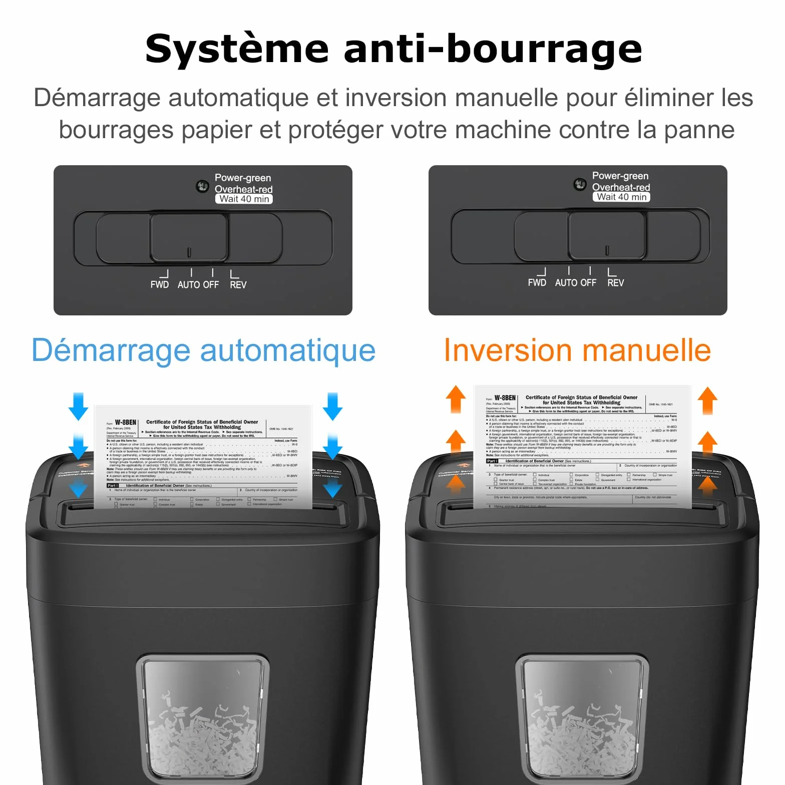 Bonsaii Destructeur de Documents 8 Feuilles, Broyeur Papier Sécurité P-4 Coupe Croisée, Corbeille 16L, Déchiqueteuse Électrique Compacte C261-C