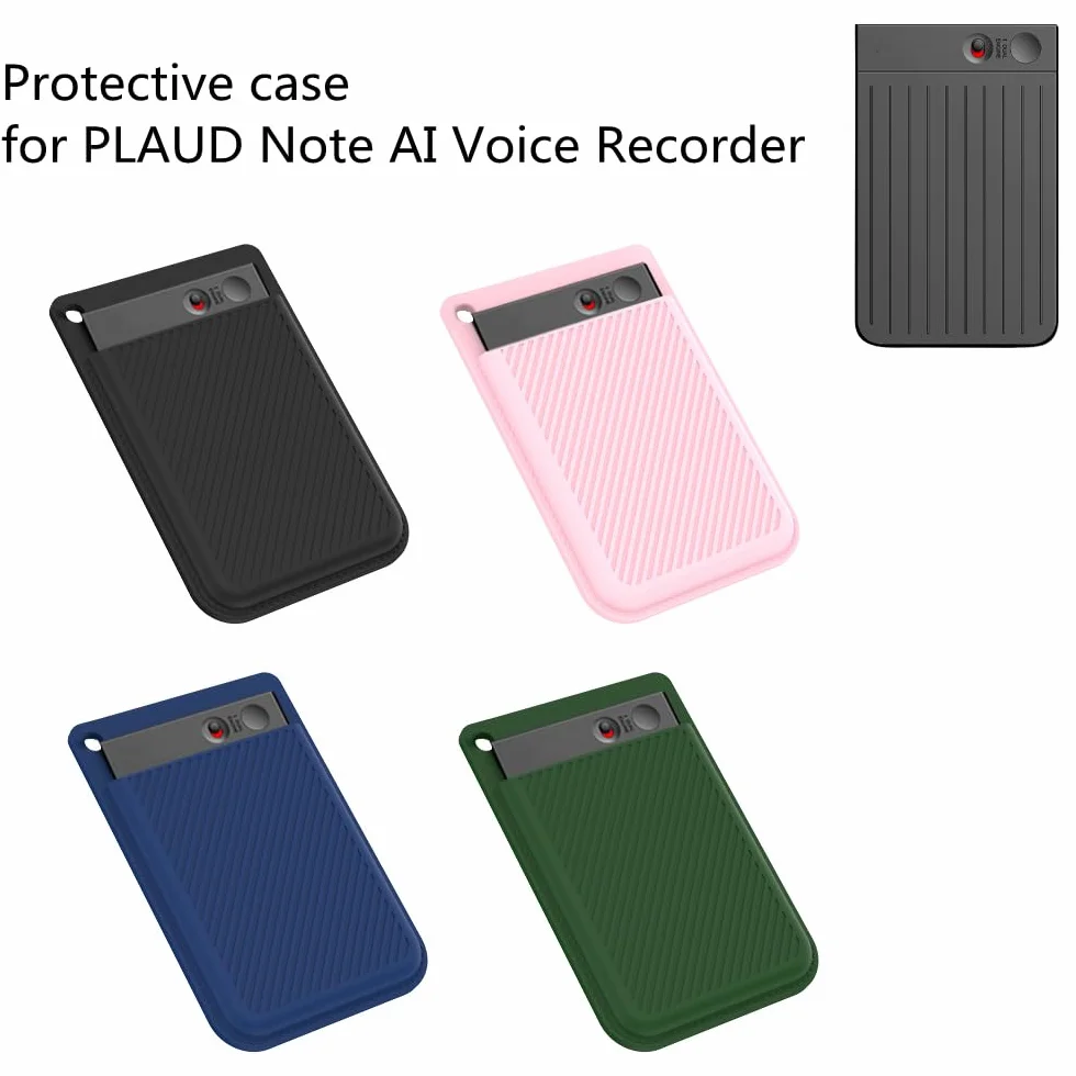 Housse de Protection en Silicone pour PLAUD Note AI Voice Recorder Noir
