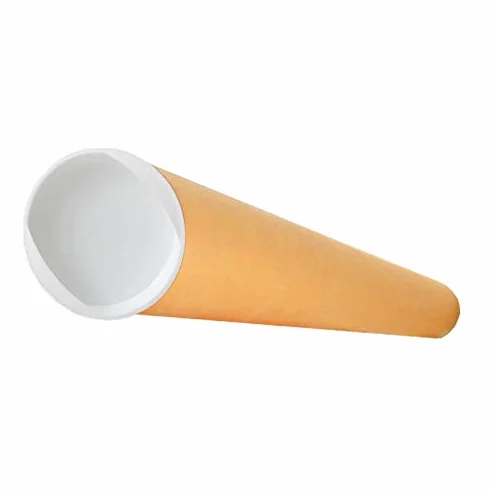 Tube d'emballage carton rond kraft 65 cm pour posters et grands formats