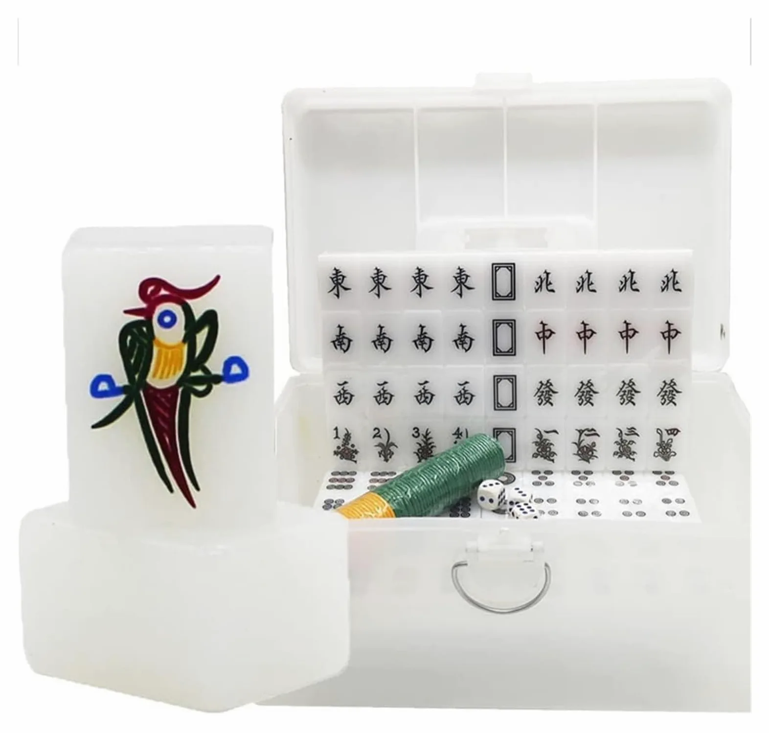 Ensemble de Mahjong Chinois en Acrylique | Multicolore for les voyages, les fêtes, la famille et les cadeaux.