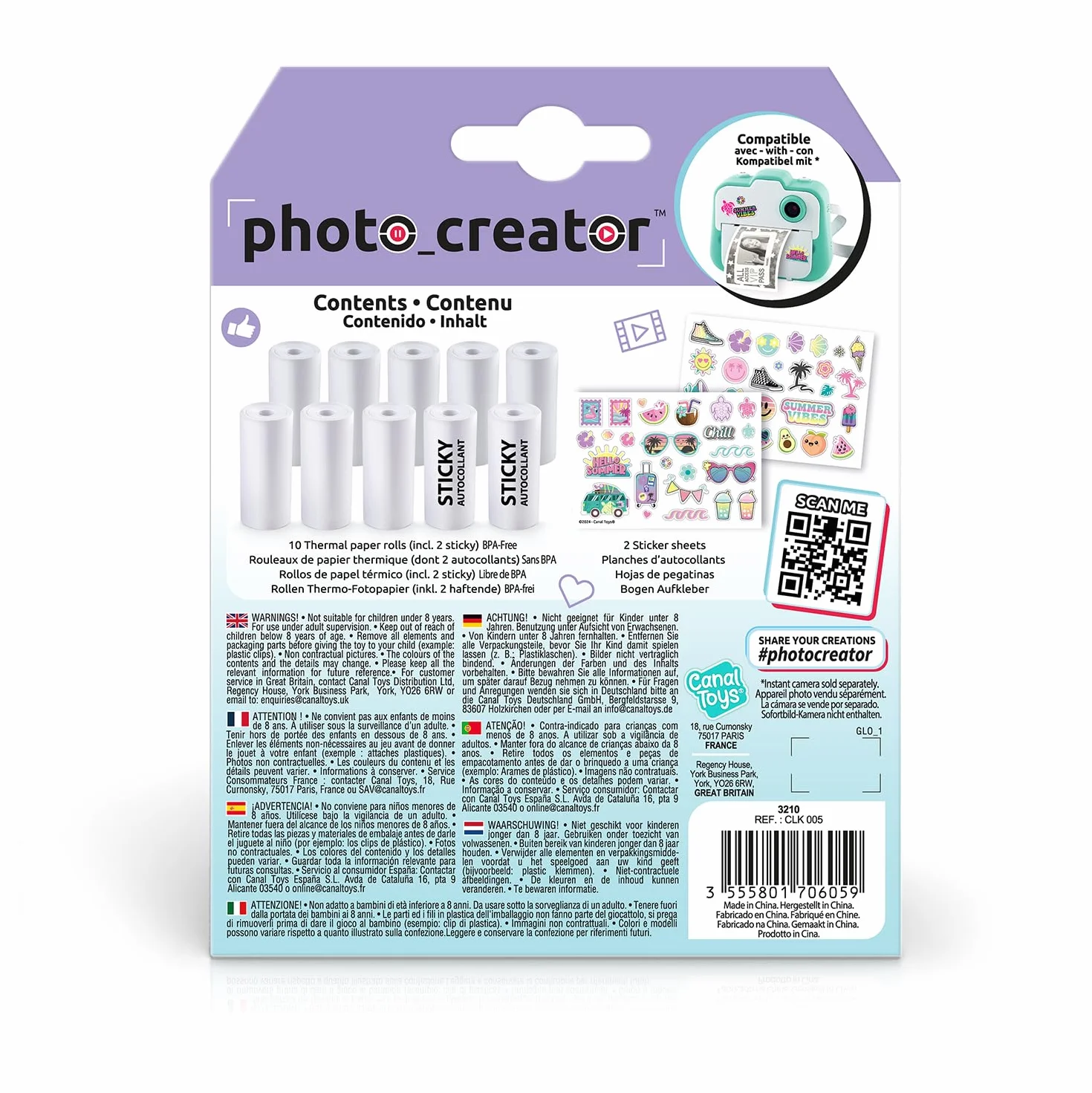 Canal Toys Photo Creator Recharge 10 Rouleaux Papier Impression 700 Photos CLK 005