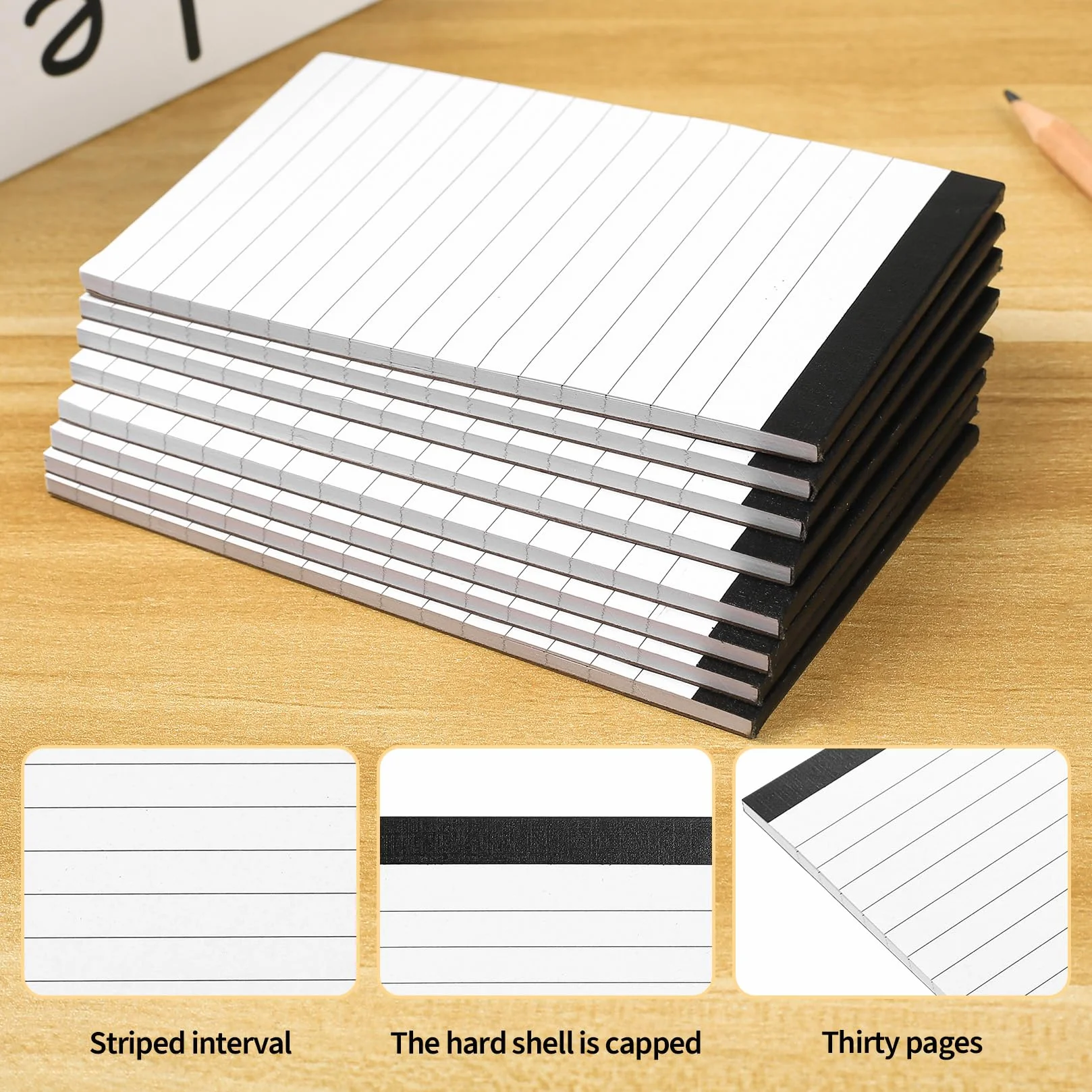 Lot de 10 blocs-notes A7 ligné - Carnets de courses - Planificateur hebdomadaire 30 feuilles