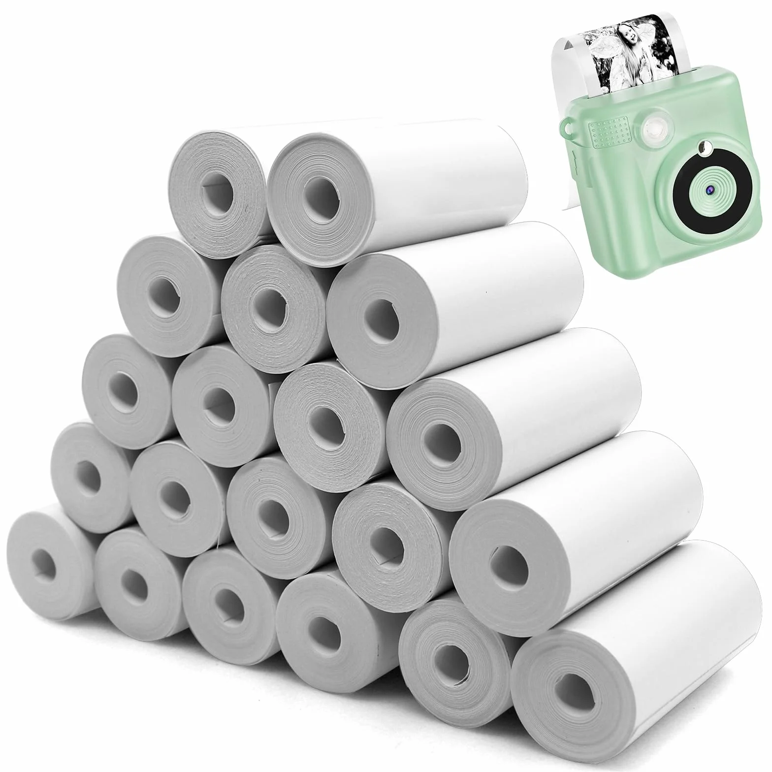 Papier Thermique Rouleau 5,7 cm pour Appareil Photo Enfant, Rouleaux Imprimante Thermique