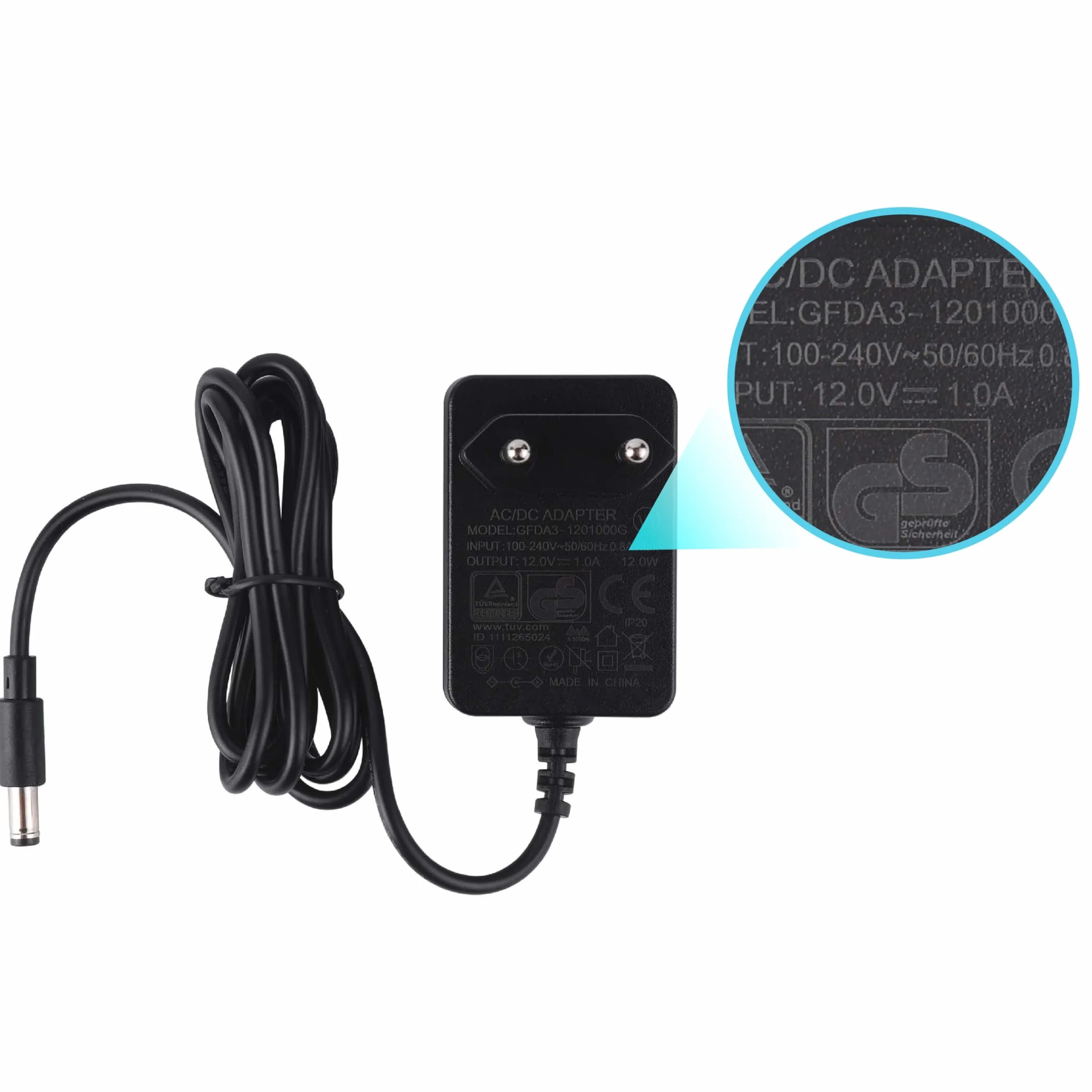Chargeur 12V 1A pour Voiture électrique d'enfant Connecteur 5,5 mm x 2,1 mm