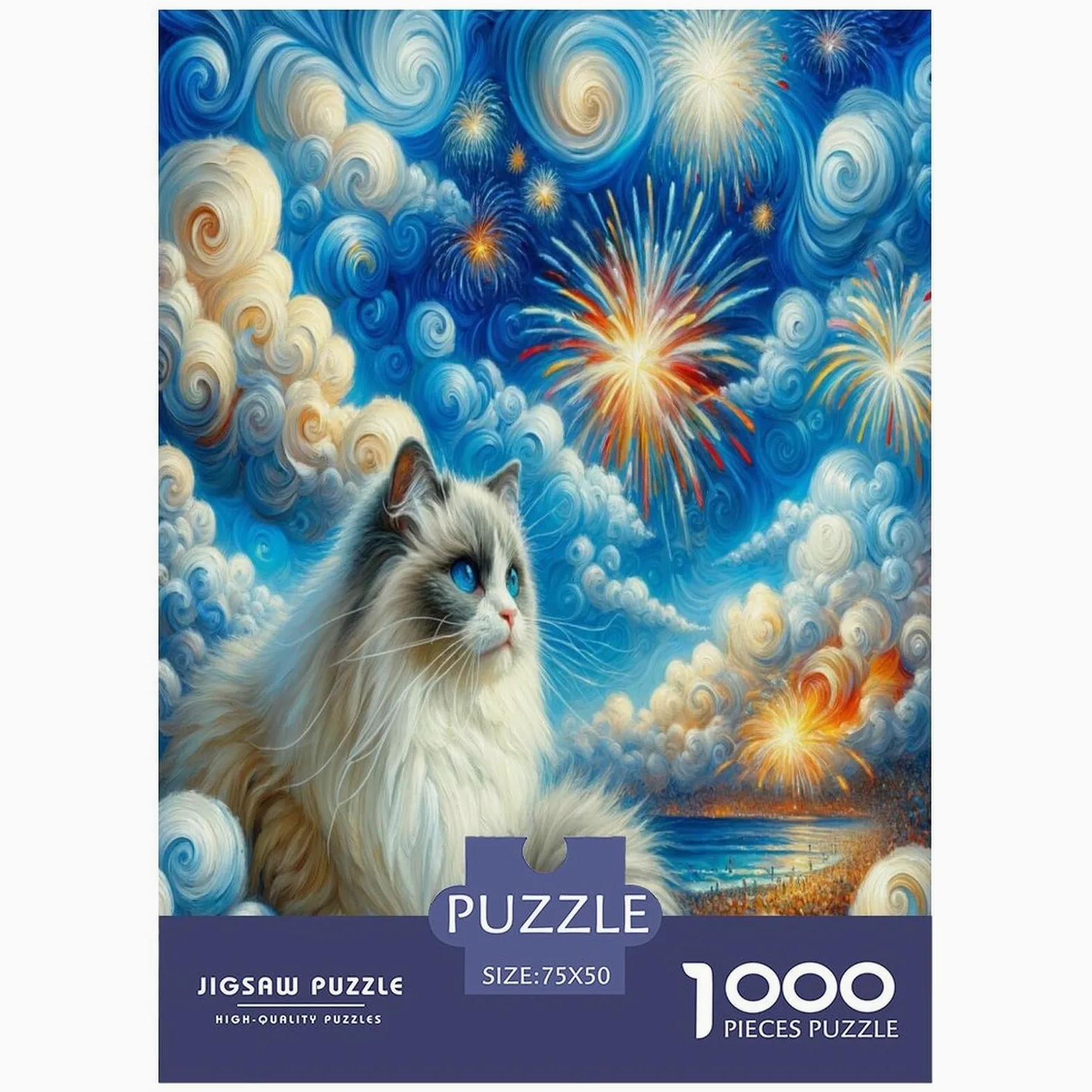 Mignon Le Chat Puzzle 1000 Pièces Adultes - Puzzle Adulte 1000 Pièces - Puzzle À Impression De Haute Qualité - Puzzle Art 1000pcs (75x50cm)
