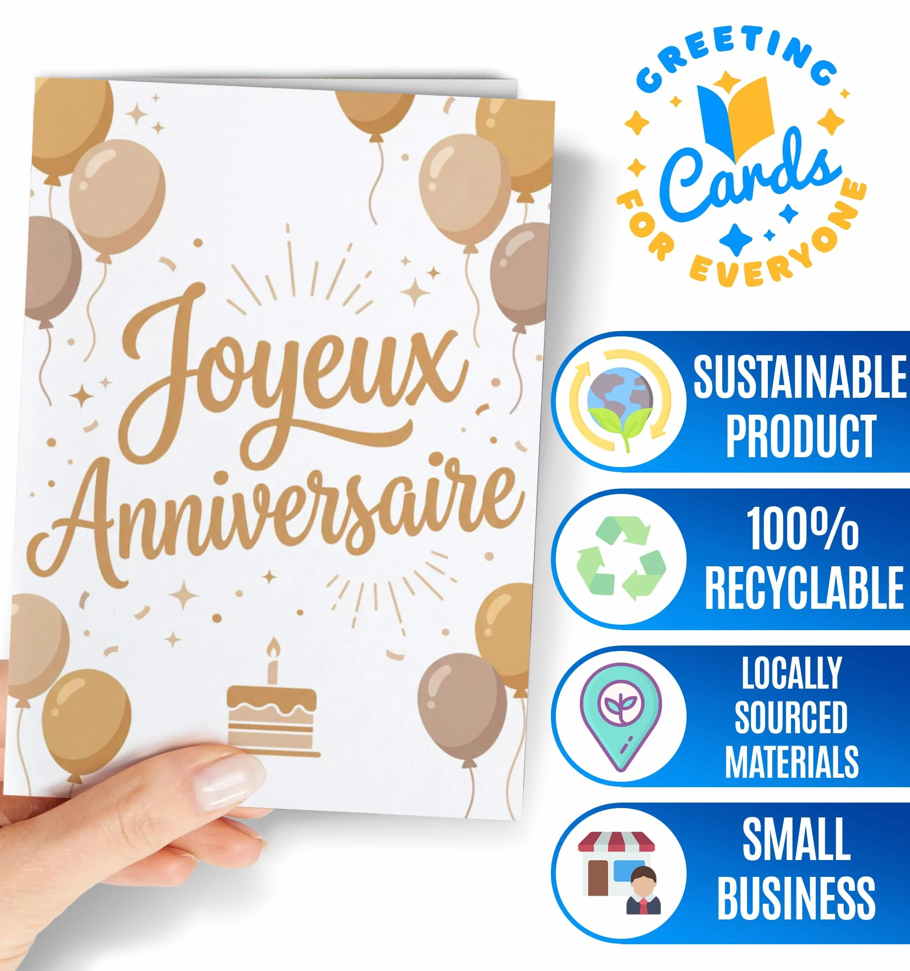 Carte d'Anniversaire pour Homme ou Femme 20-80 Ans Cadeau Décoration