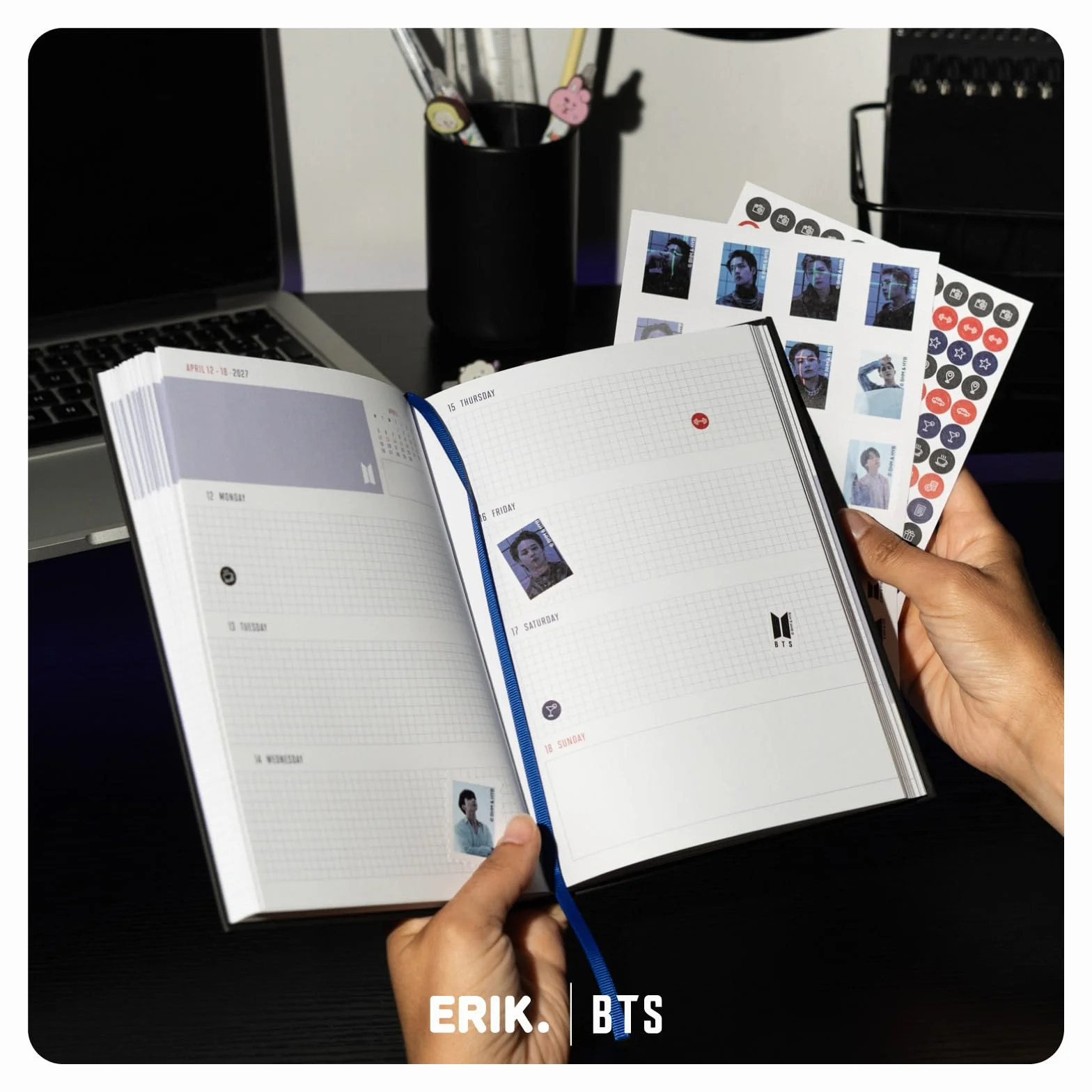 Agenda K-POP BTS 2026 2027 Semainier A5 Fournitures Scolaires Kawaii