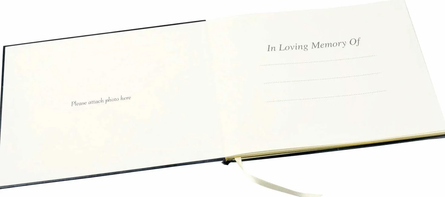 Livre de Condoléances Esposti Format Ouvert Grande Poche Couverture Noir 26x19.5x3.1cm