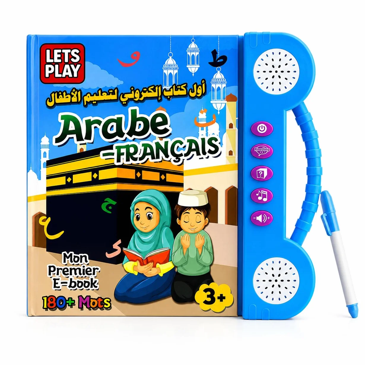 LetsPlay Livre Sonore Arabe Français Alphabet 180+ Mots Jouet Éducatif Enfant 3-8 Ans