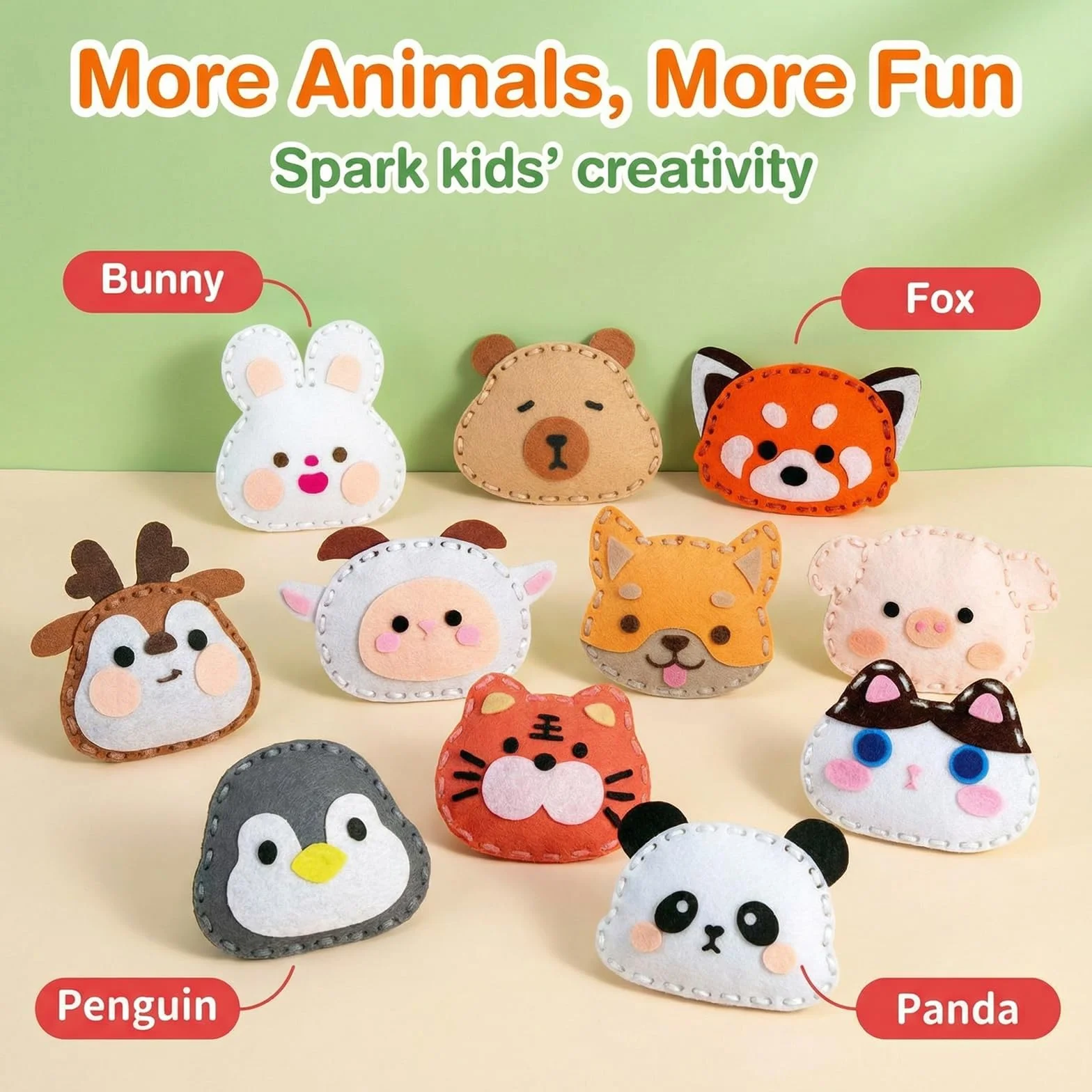 Ensemble De Couture en Feutre 12 Pièces Animaux Kit De Bricolage pour Enfants Débutants