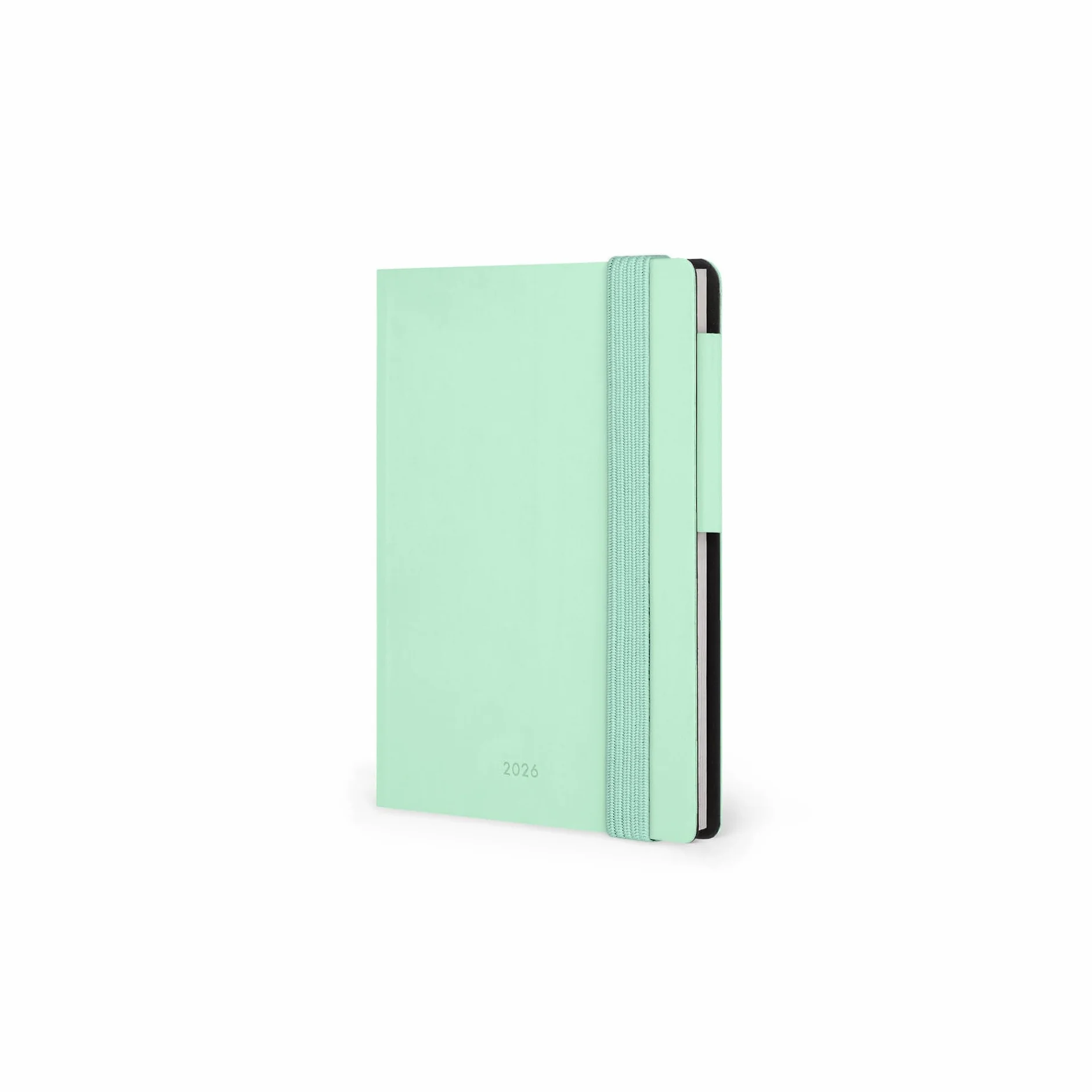 Legami Agenda hebdomadaire Mini 2026 Pastel Mint 12 mois carnet d'adresses fermeture élastique papier FSC 8 x 10 cm