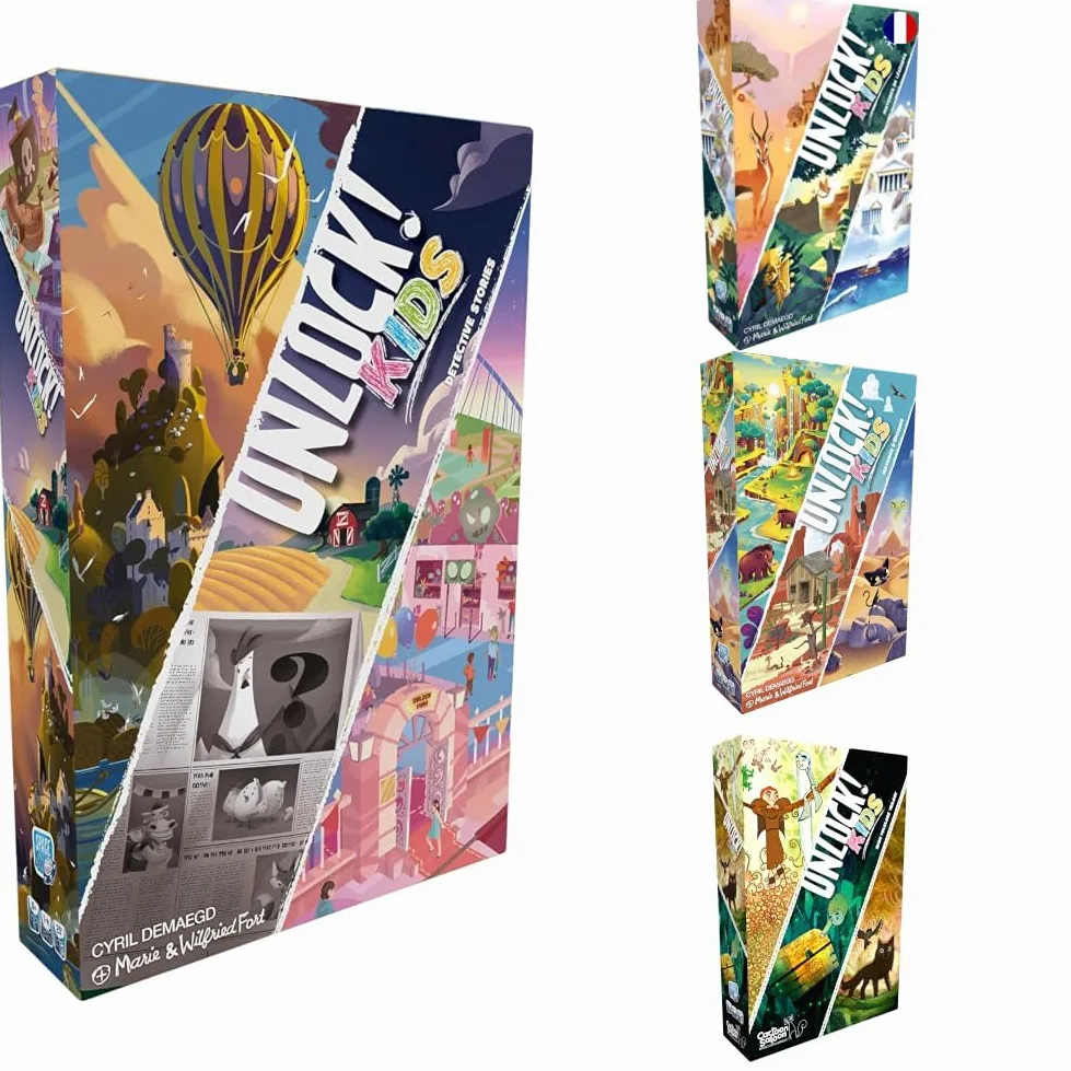 Lot Asmodee - Unlock! Kids - Histoire de Détectives - Histoires De Légendes - Histores D'Époques - Histoires de l’île d’Emeraude