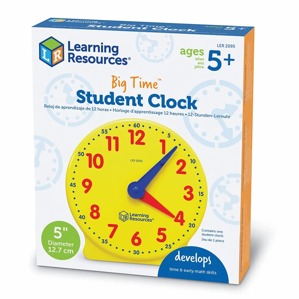 Learning Resources Horloge Montessori Jouet Éducatif Apprendre l’Heure Enfant 5+