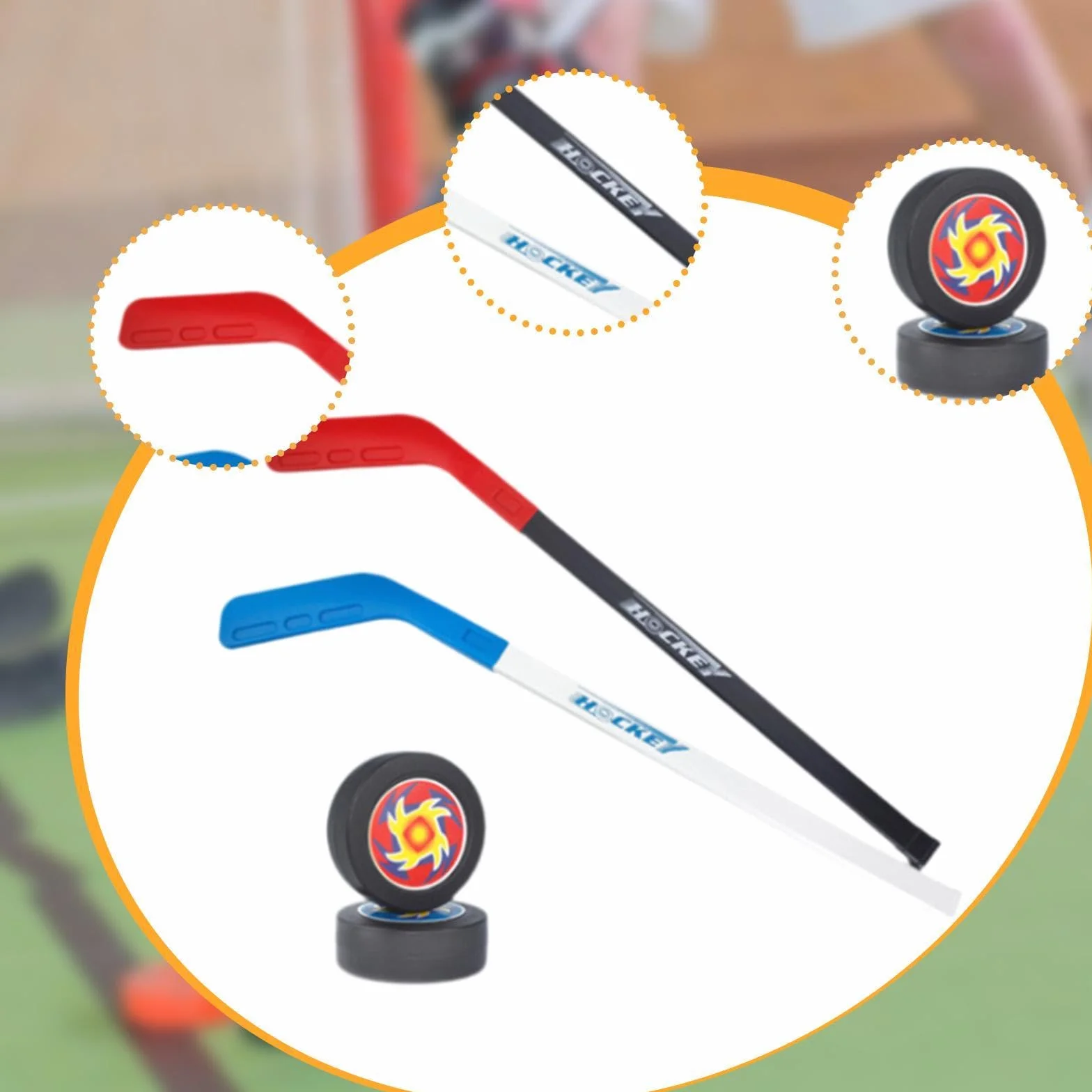 Ensemble Mini Hockey pour Enfants 3-7 Ans avec Bâtons et Balles