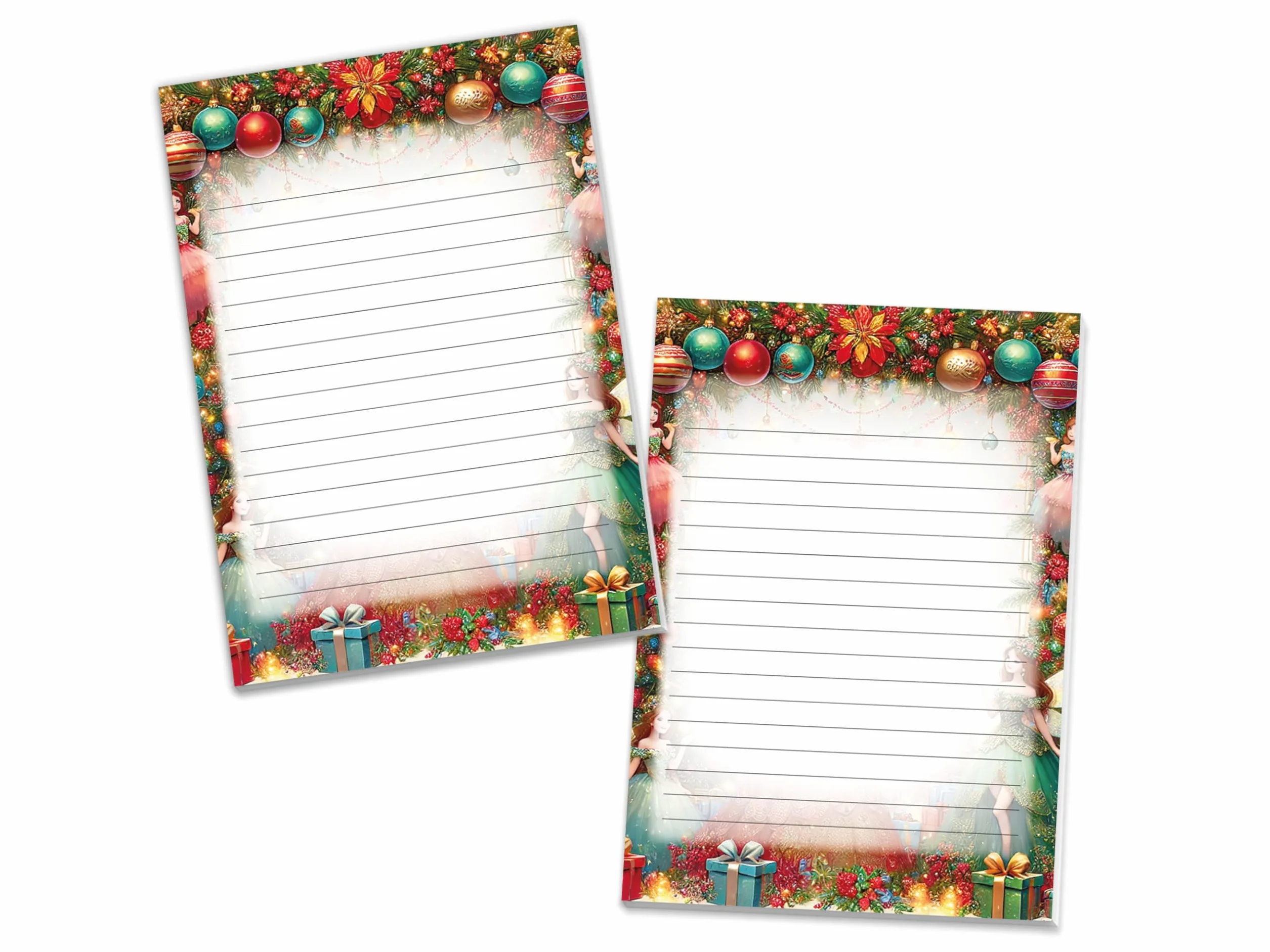 Blocs-notes colorés A5 25 feuilles lot de 2 - Cadeau Noël enfants école