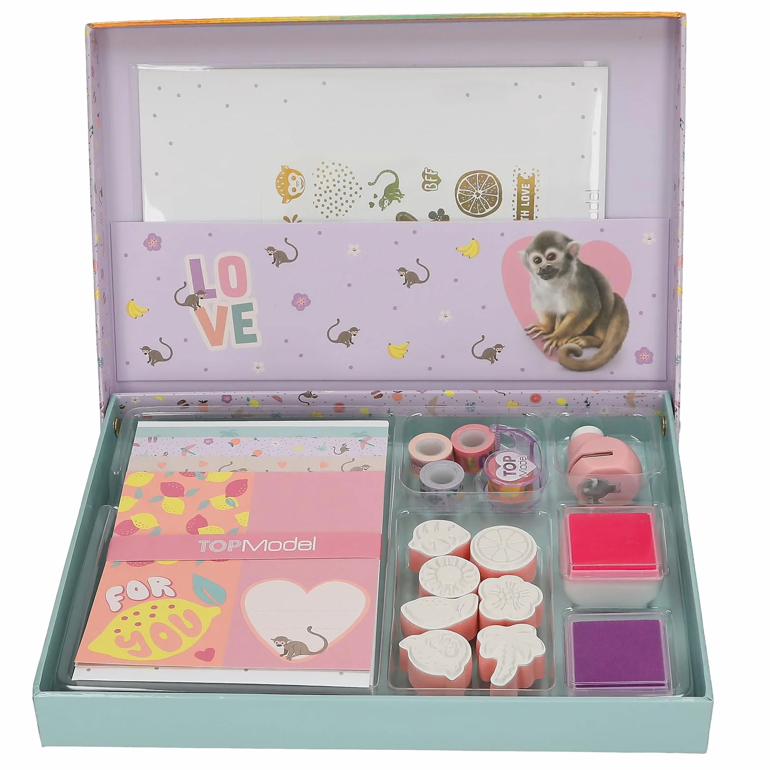 Depesche TOPModel Juicy Papier à Lettres Set en Boîte avec Feuilles, Enveloppes et Autocollants