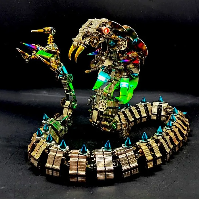 Metalkitor Puzzle 3D en métal pour adultes - Kit serpent cobra - Ornements DIY - Assemblage artisanal - Décoration chambre (1 000+ pièces)