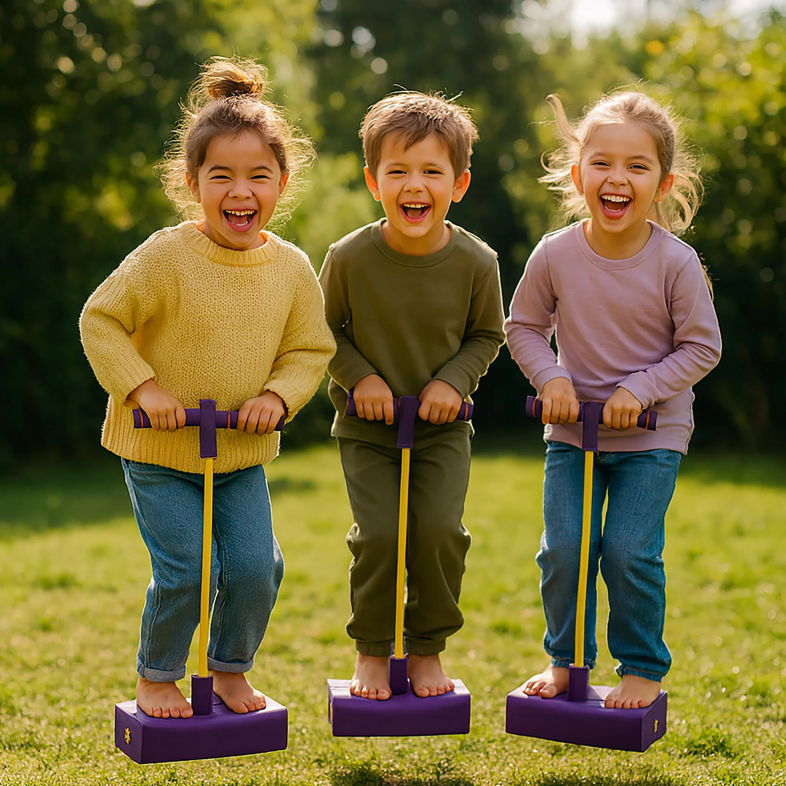 Relaxdays Pogo Jumper pour Enfants 80 kg Jouet de Saut extérieur Rouge