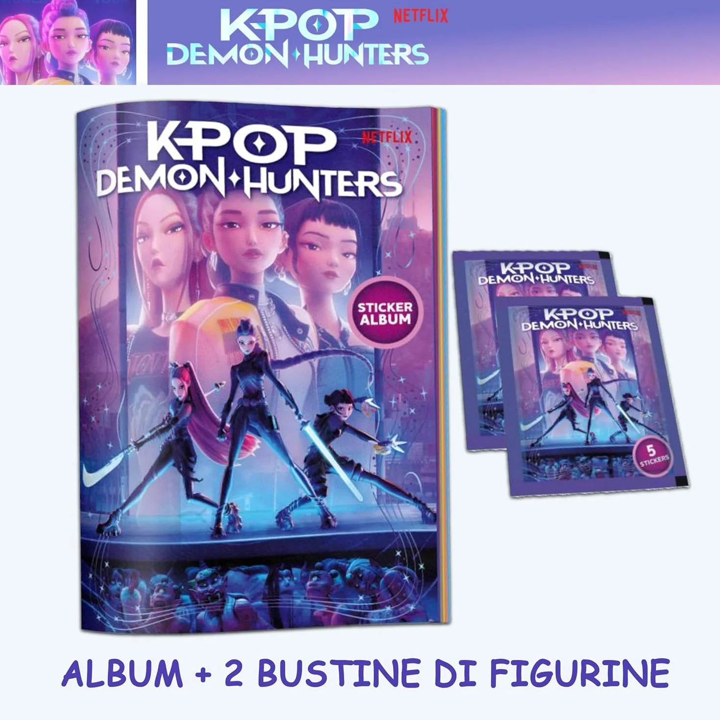 K-Pop Chasseurs de Démons Pack de Départ - Album de Stickers, Figurines, Affiche Officielle, Ensemble de Collection